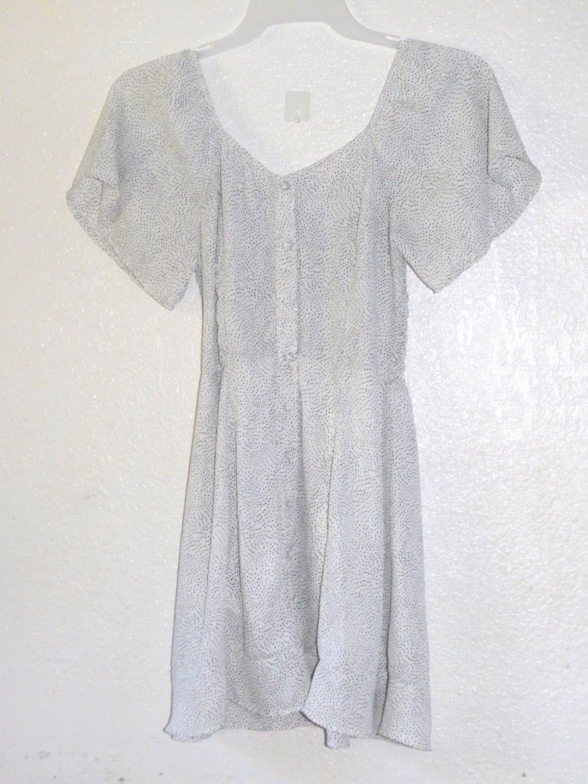 Womens Size Small Dress Short Summer White w/ Black Dots Sienna Sky