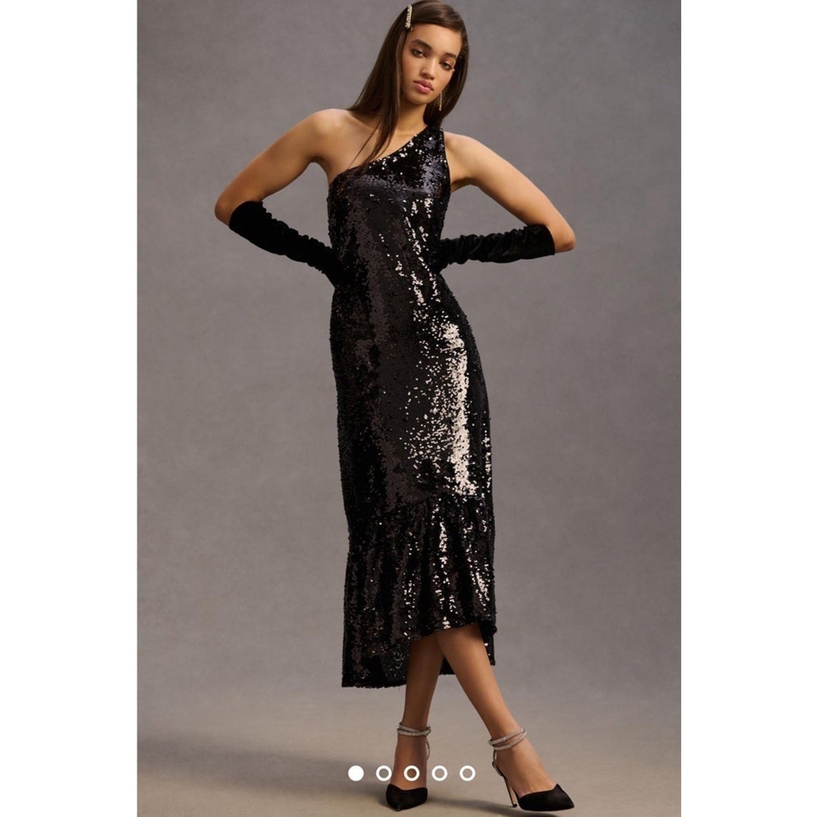 NWT❤️Anthro Maeve One-Shoulder Sequin Dress szXL