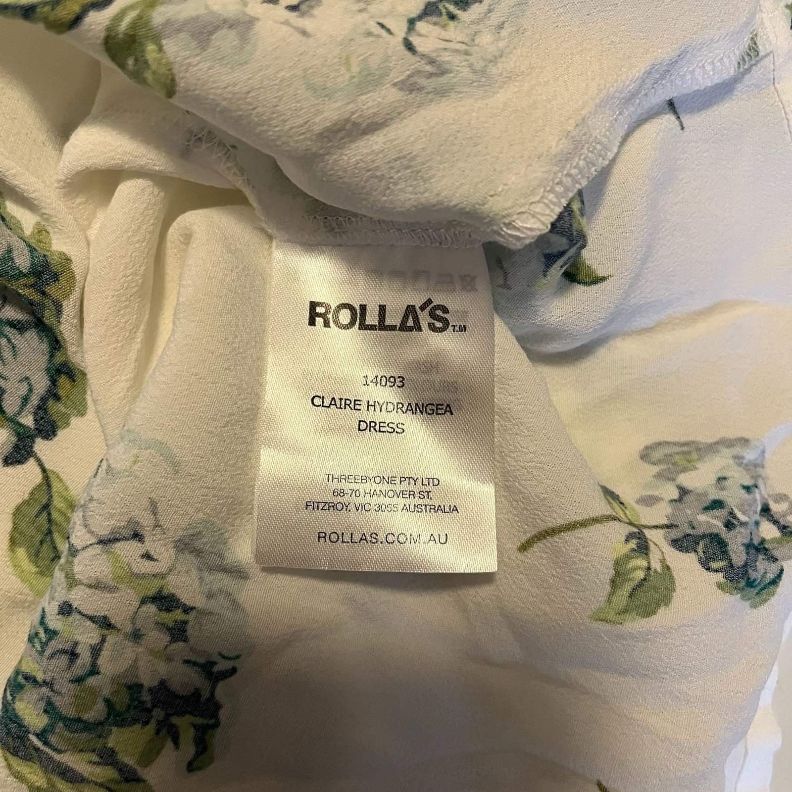 Rolla’s Claire Hydrangea Midi Dress White Floral Size Small
