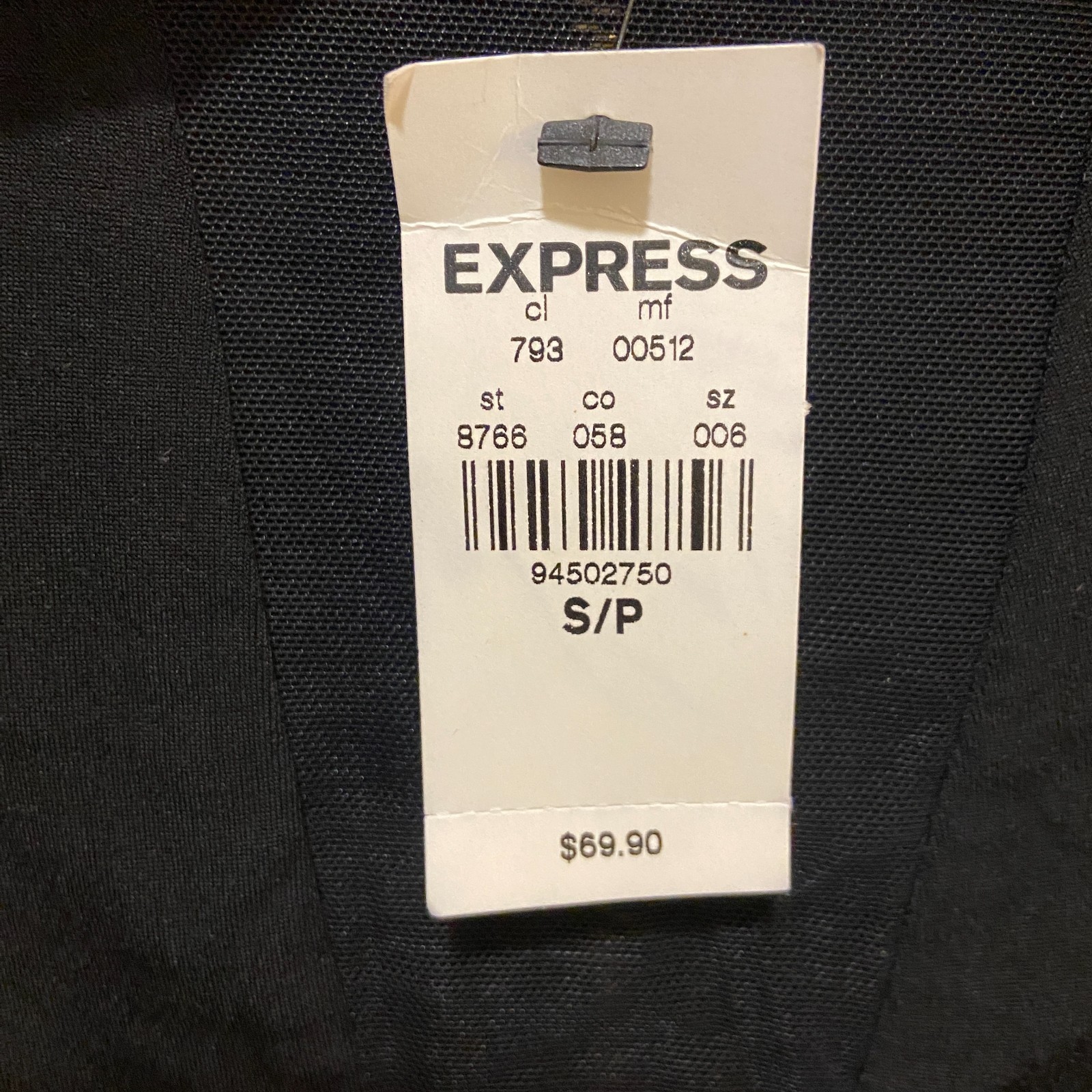 NWT Express Black Sheer Block Long Sleeve Bodycon Cocktail Party Dress Women’s S