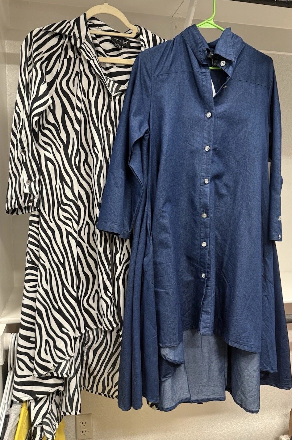 2 Step In Style High Low Dress With Pockets, One With Tags