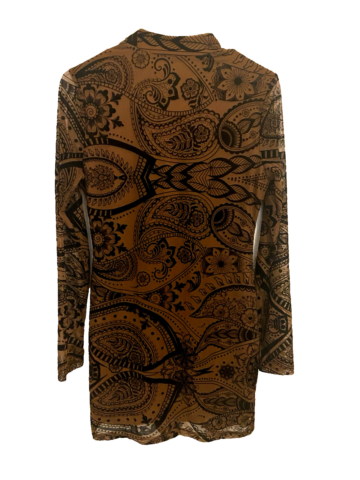 Shen Sheer Lined Polyester Woman’s Dress Brown/Black Sz. L 8/10