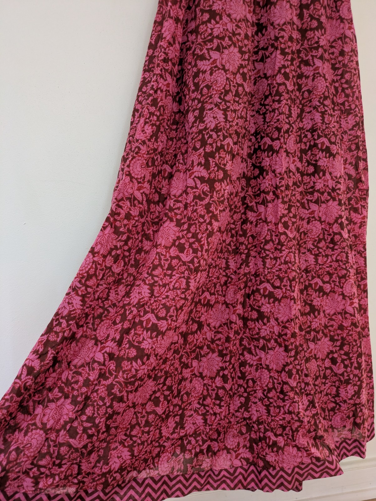 Free People Ultraviolet Smocked Lace-Up Maxi Dress Raspberry Burgundy Floral