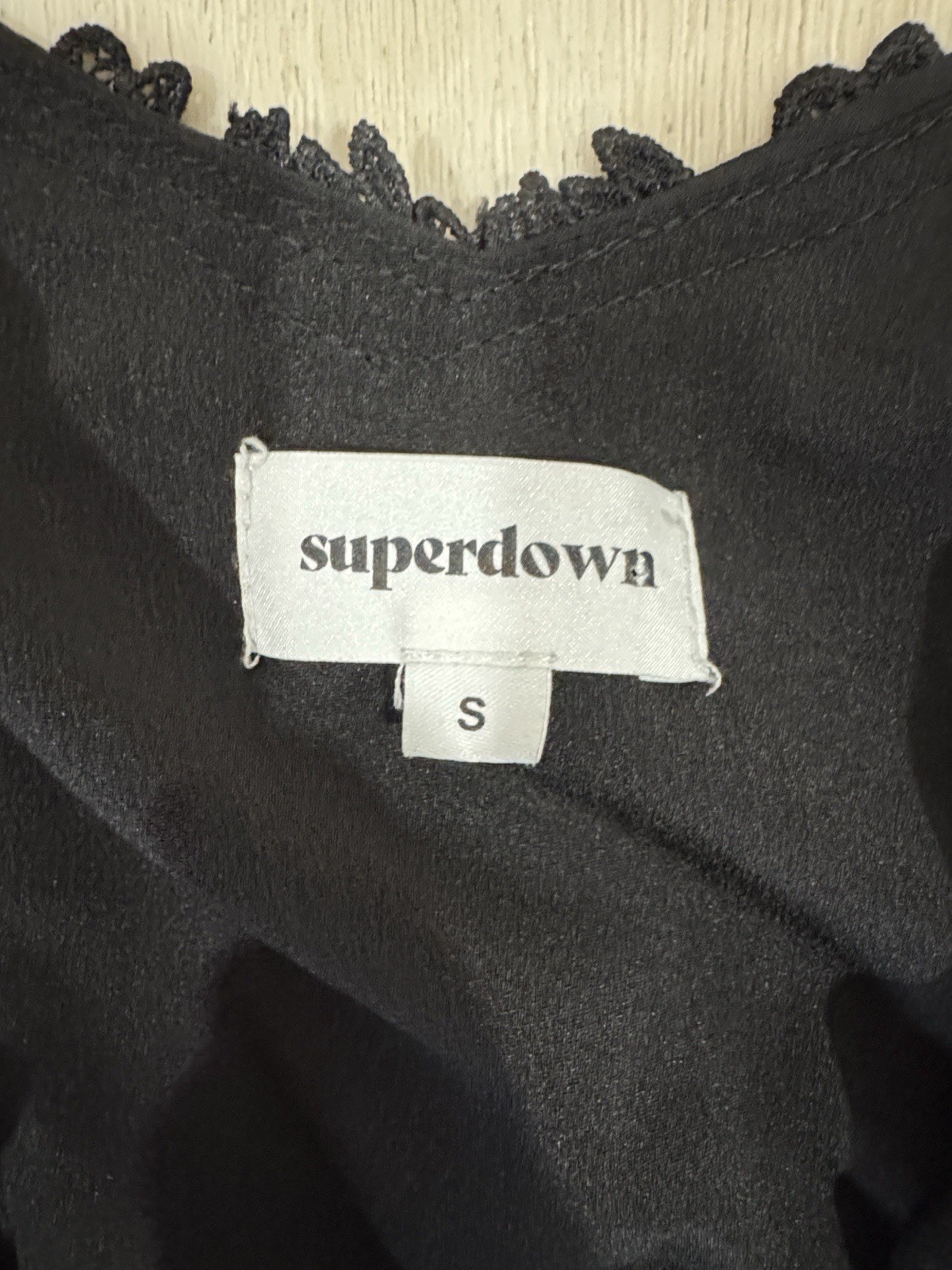 Superdown Revolve Black Floral Lace Trim Mini Dress Size Small
