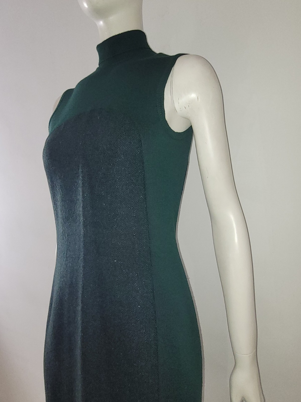 Istante Versace Green Tweed Dress UK 8 10 EU 36 38 Wool Blend Pencil Fitted