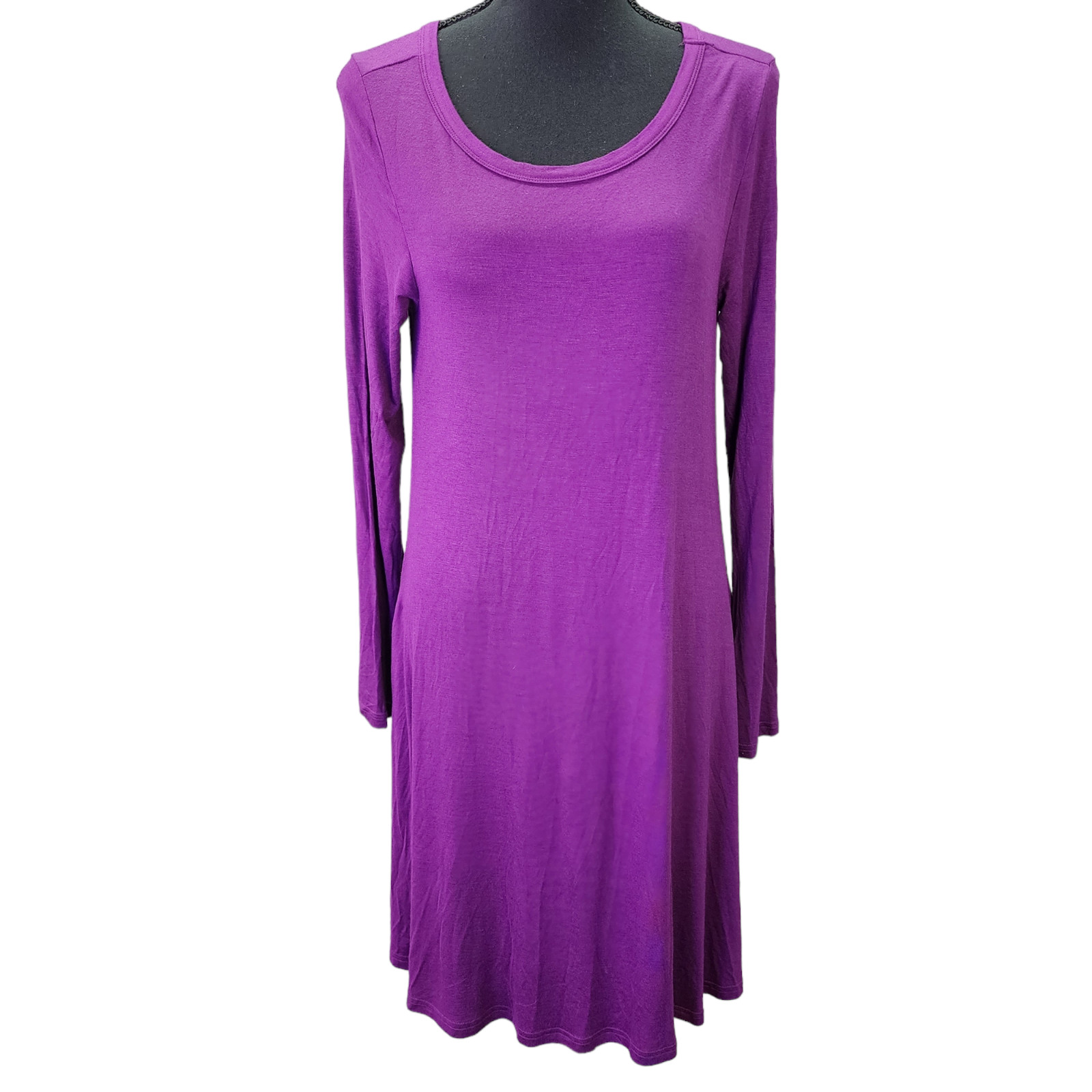NWT HiMONE Women’s Medium Purple T-Shirt Dress Silky Soft Stretch Pockets Casual