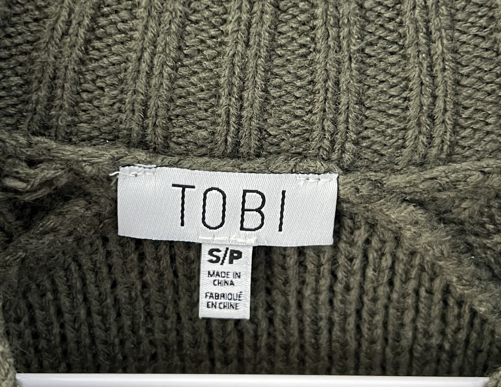 Tobi Half Thought Cold Shoulder Mini Sweater Dress Womens Size Small Green Knit