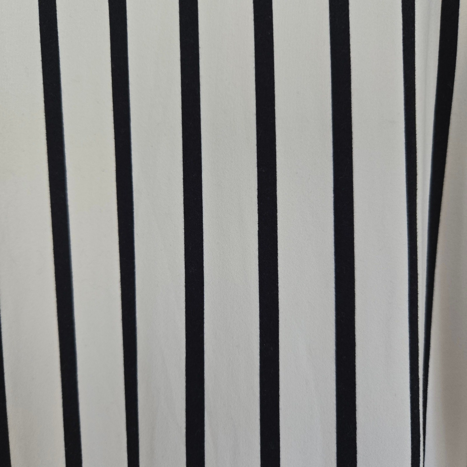 Sleeveless Black & White Vertical Stripe Column Maxi Dress Mod Minimalist Size S