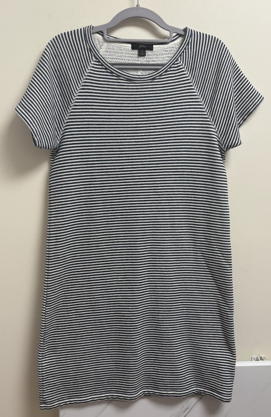 J.Crew Striped Knit T-Shirt Dress Women’s Small Navy White Short Sleeve Casual