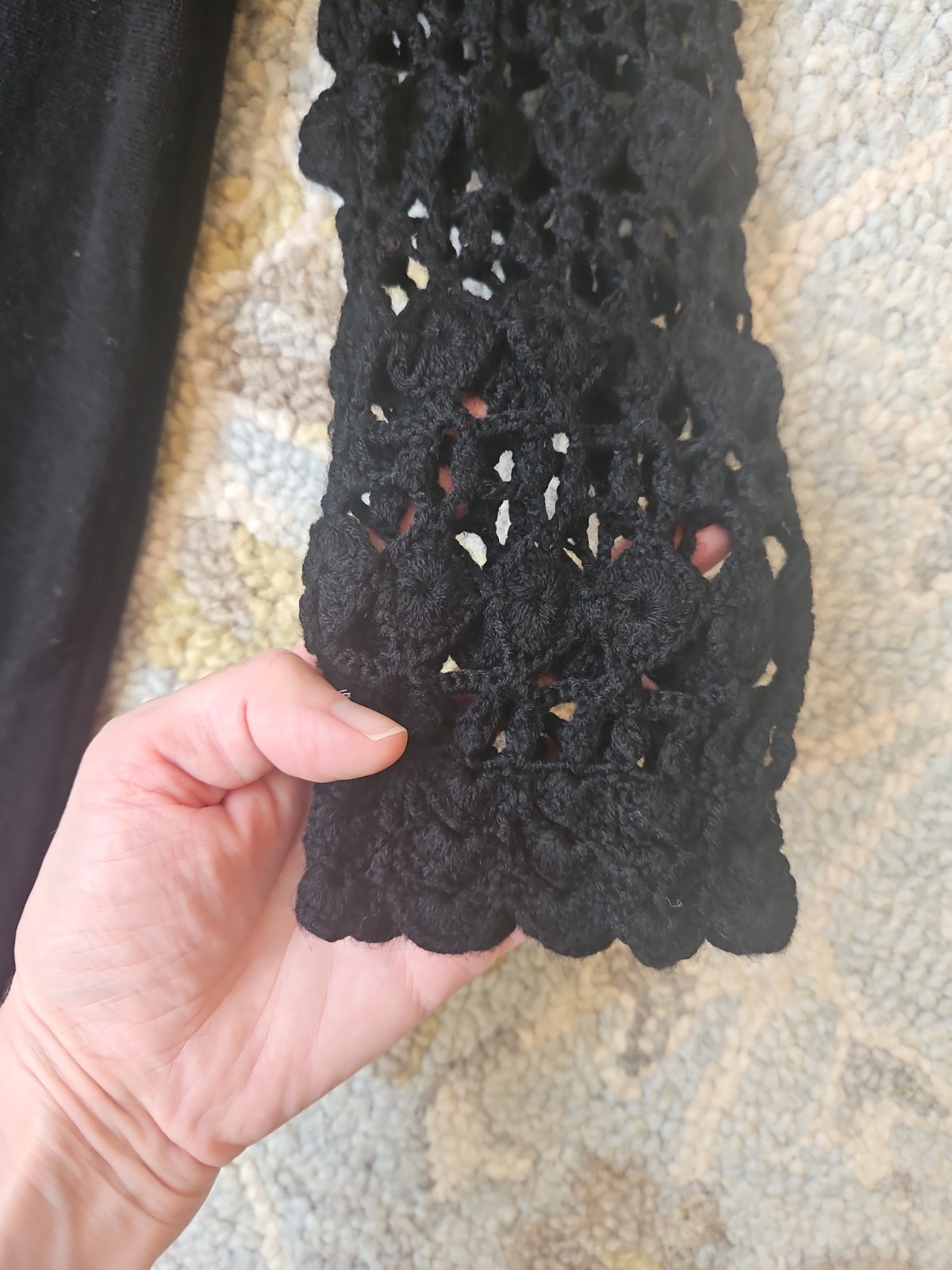 Lilly Pulitzer Kariana Dress Black Crochet Merino Wool Size Large