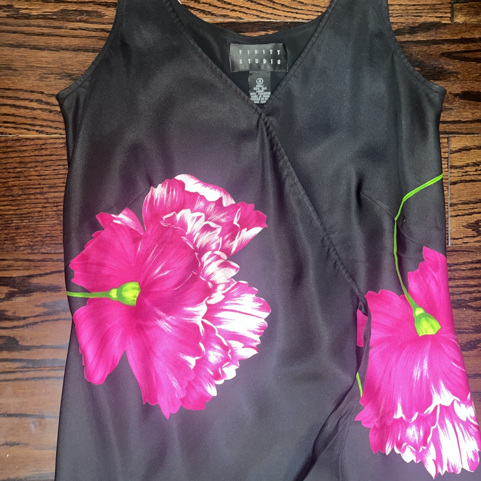 Finity Studio Silk 100%Wrap Dress Sz 4