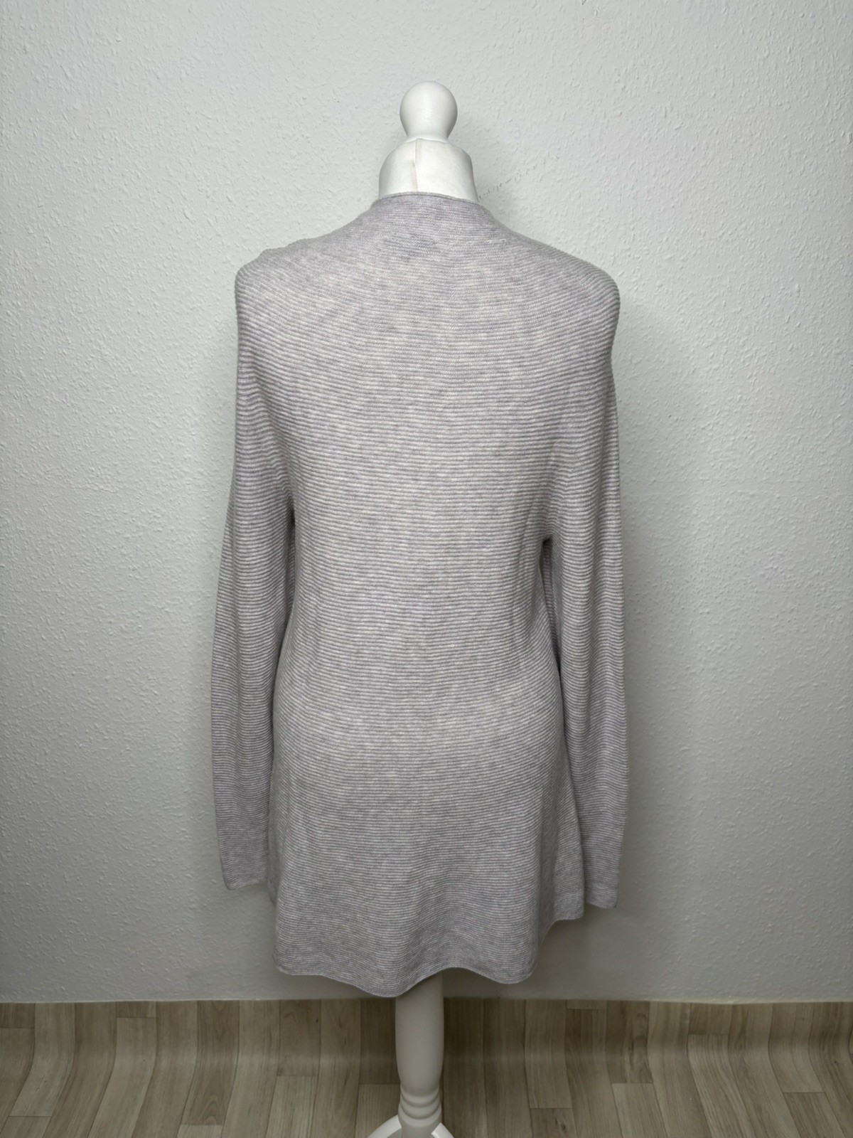 Jigsaw light Grey Wool blend Ribbed Knit jumper dress size M Tunic Sweater