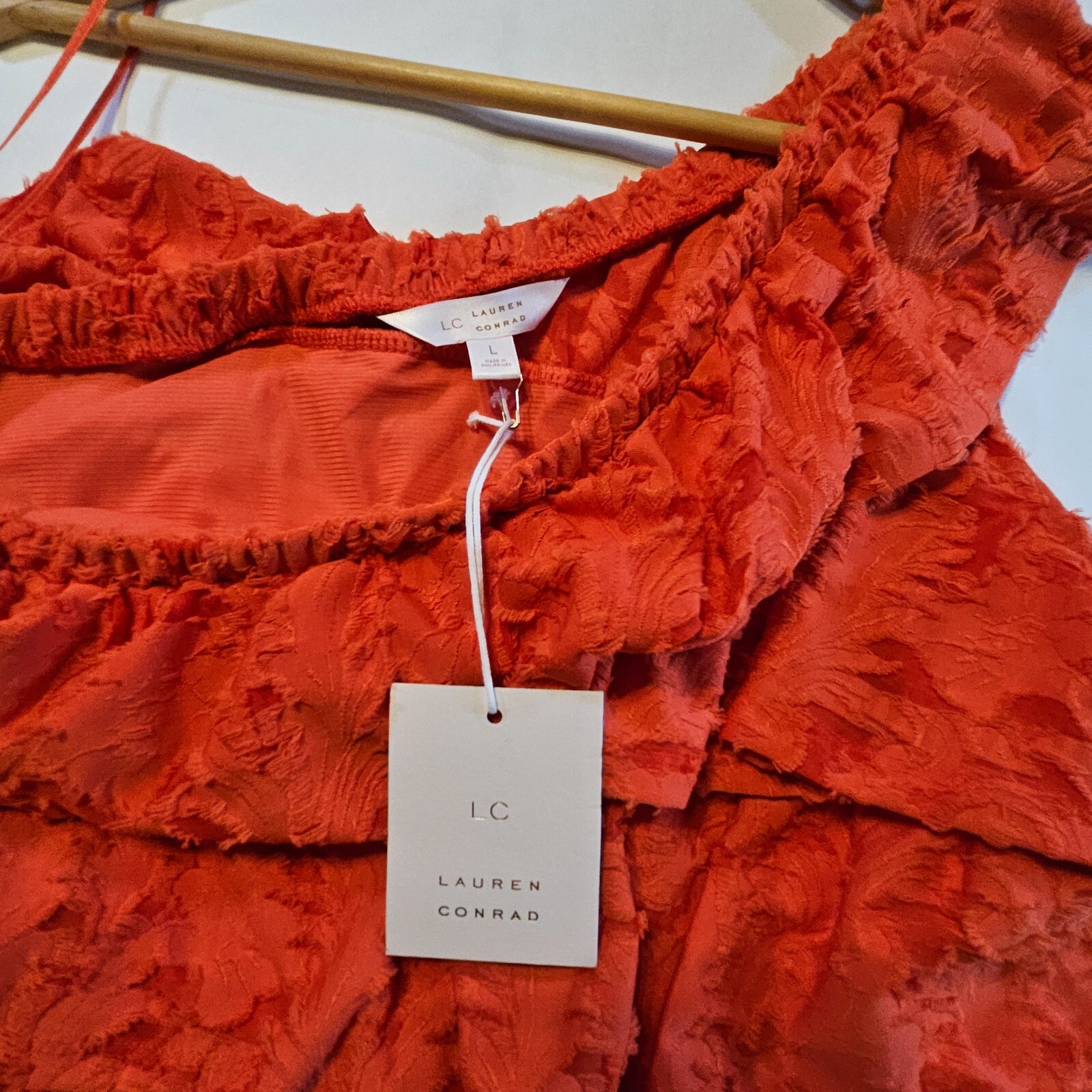 Womens One Shoulder Ruffled Tiered Dress SZ L Casual Party Cocktail Semi-Formal