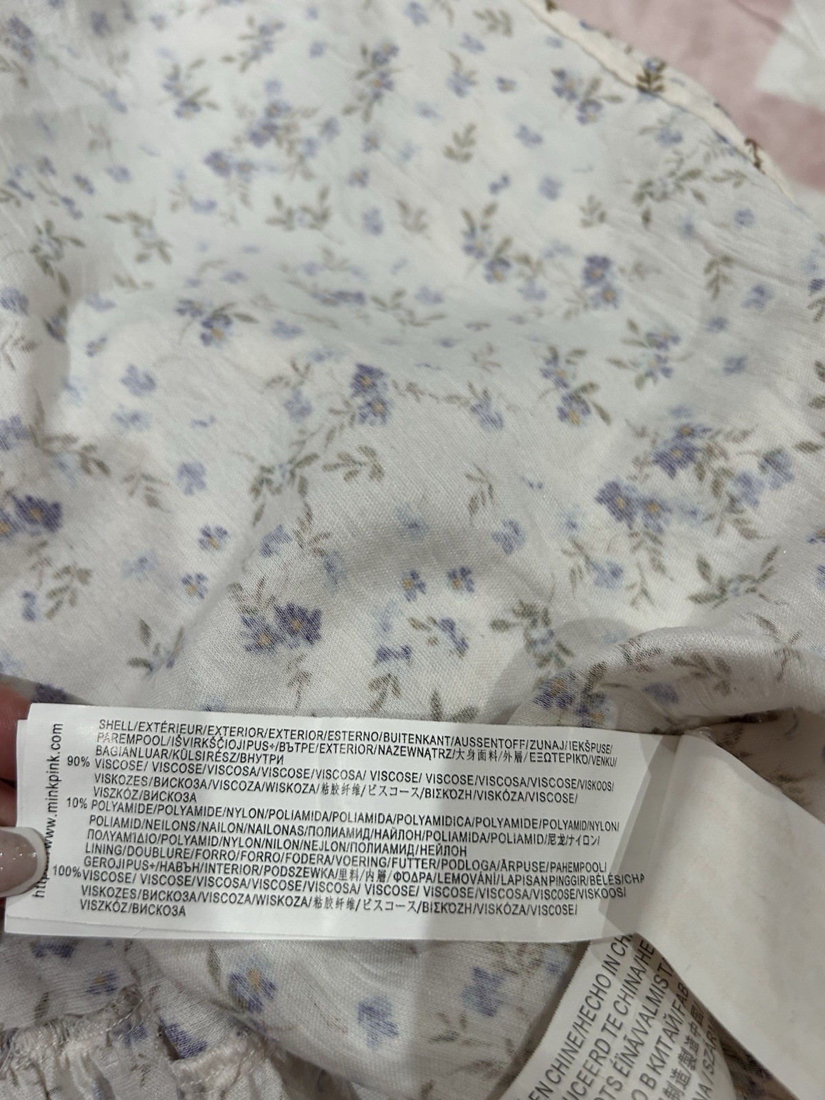 MINKPINK Hailey Midi Ivory Sundress with Lavender Floral Print NWT Size M