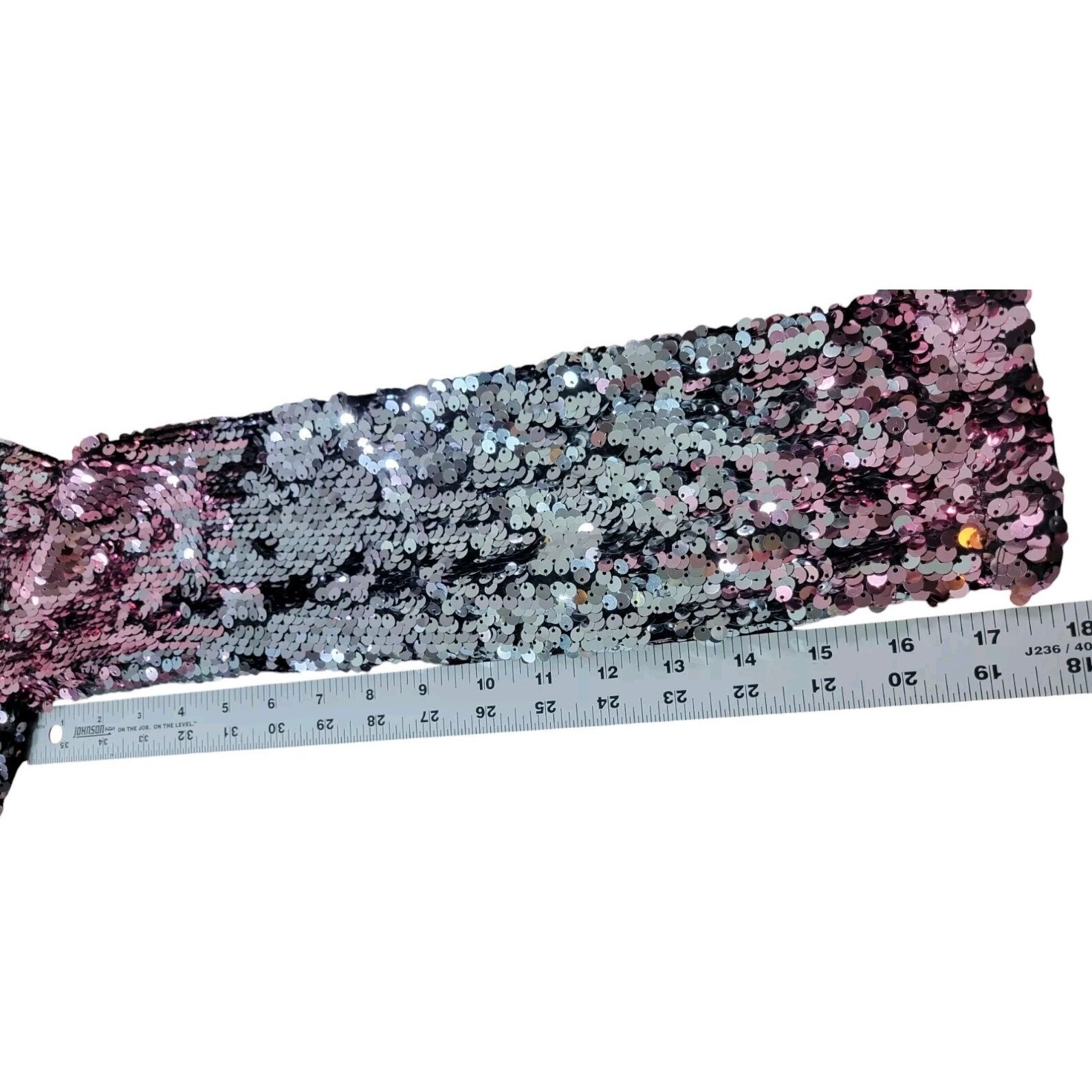 Forever 21 Sequin Dress Medium Pink Silver Ombre Mini Long Sleeve Party NYE