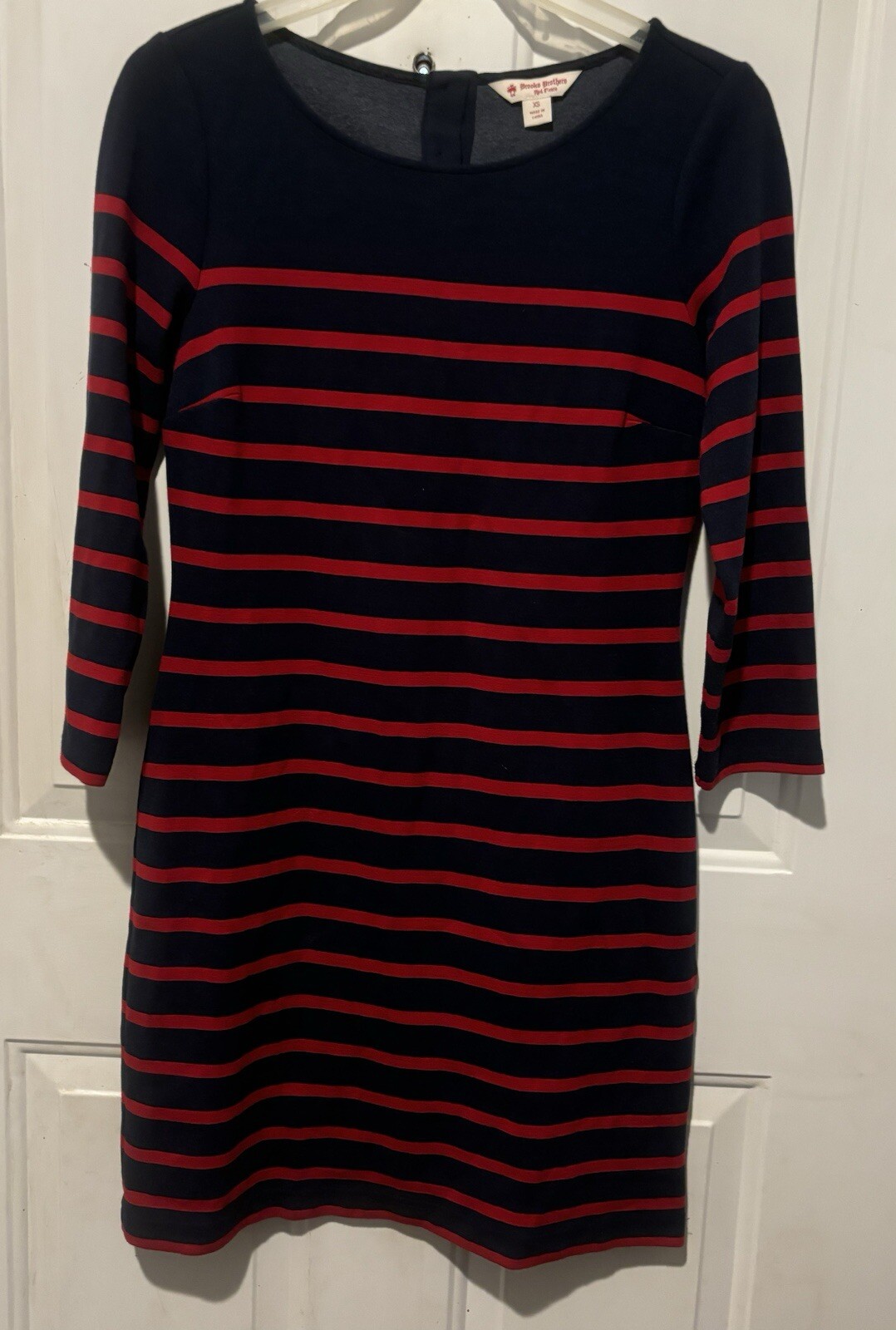 Brooks Brothers Dress XS Blue Red Knit Striped Career Preppy Nautical Patriotic
