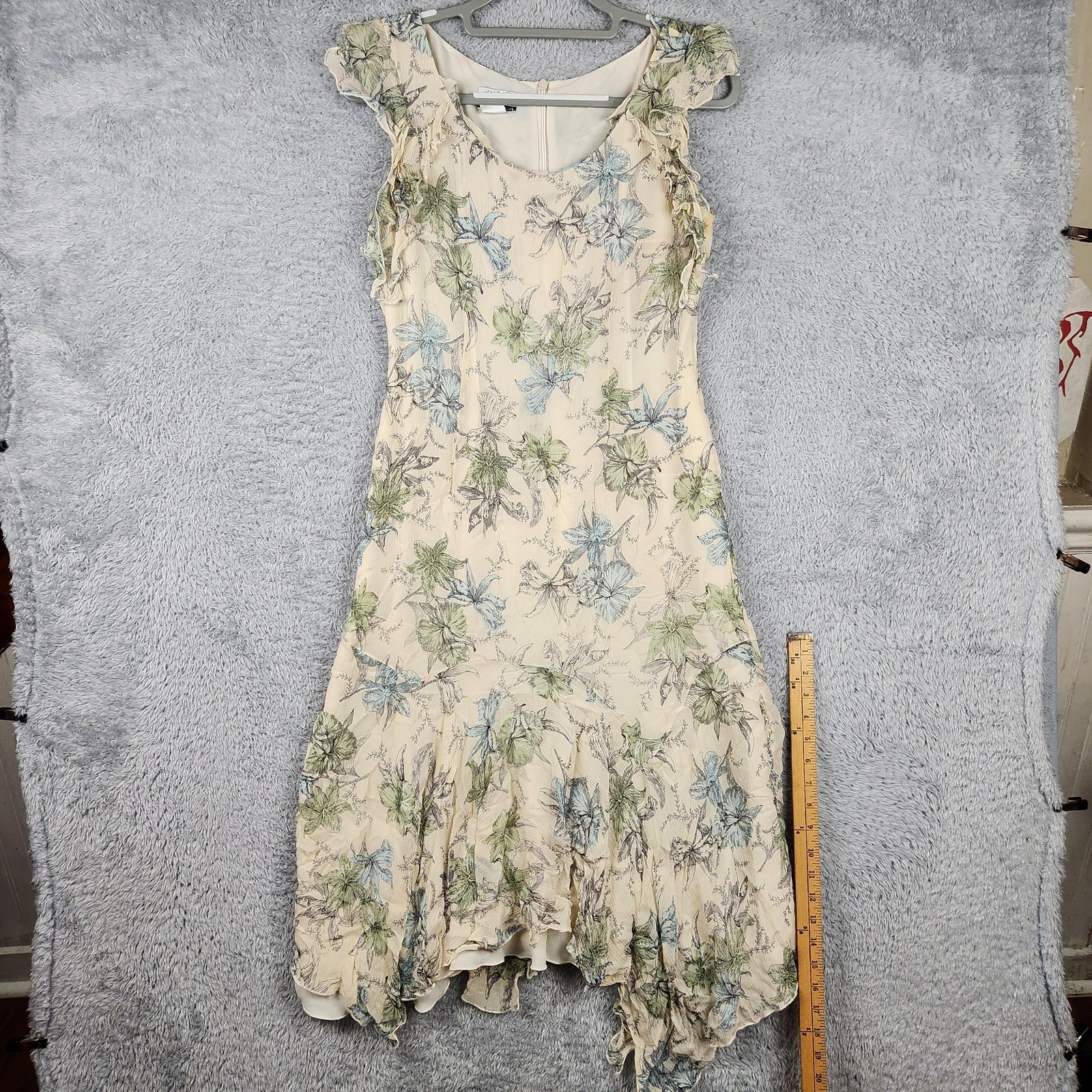 Vintage The Look Randolph Duke Dress Womens 8 Floral Silk Chiffon Fairy Boho 90s