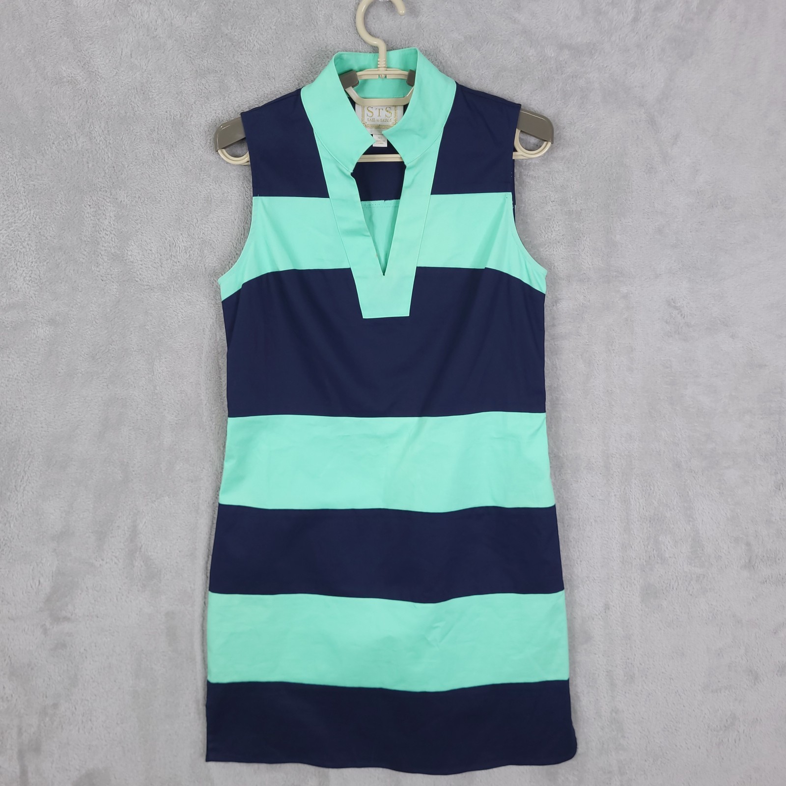Sail to Sable Shake It All Sleeveless Dress Size XS Green Blue Coastal Nautical