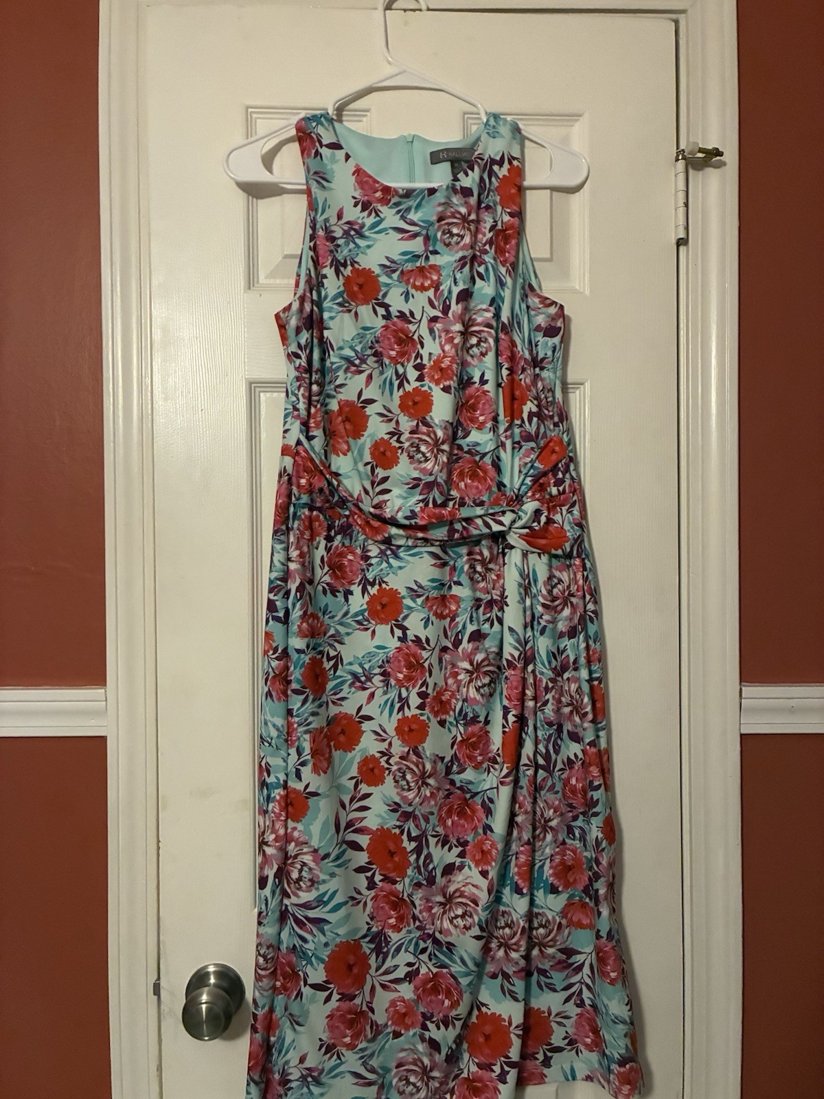 K Kalijati Women’s Medium Dress Blue/ Floral Below knee Length No defects