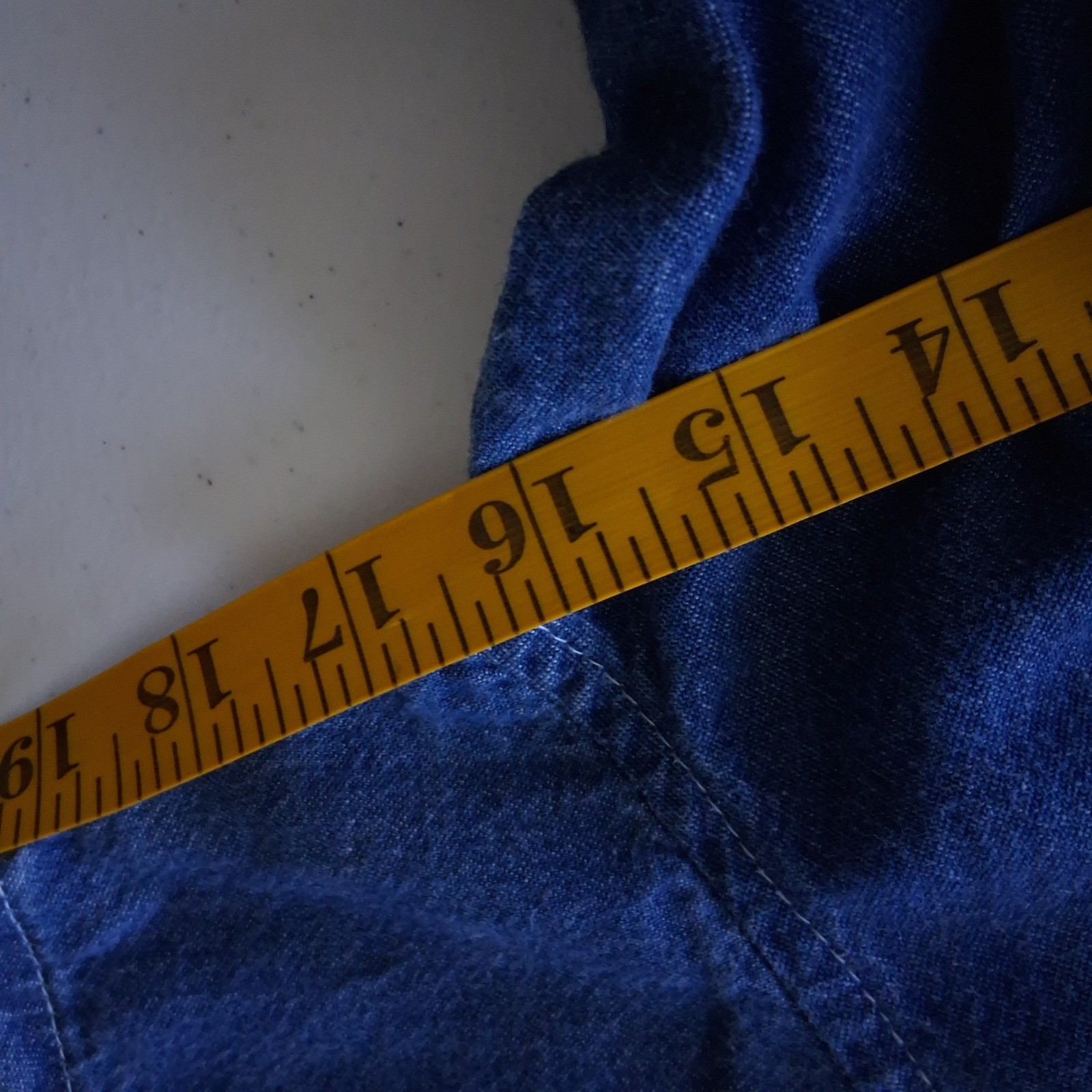 VTG Blue Cotton Embroidered Neck Button Front Midi Country Cottagecore Dress LG