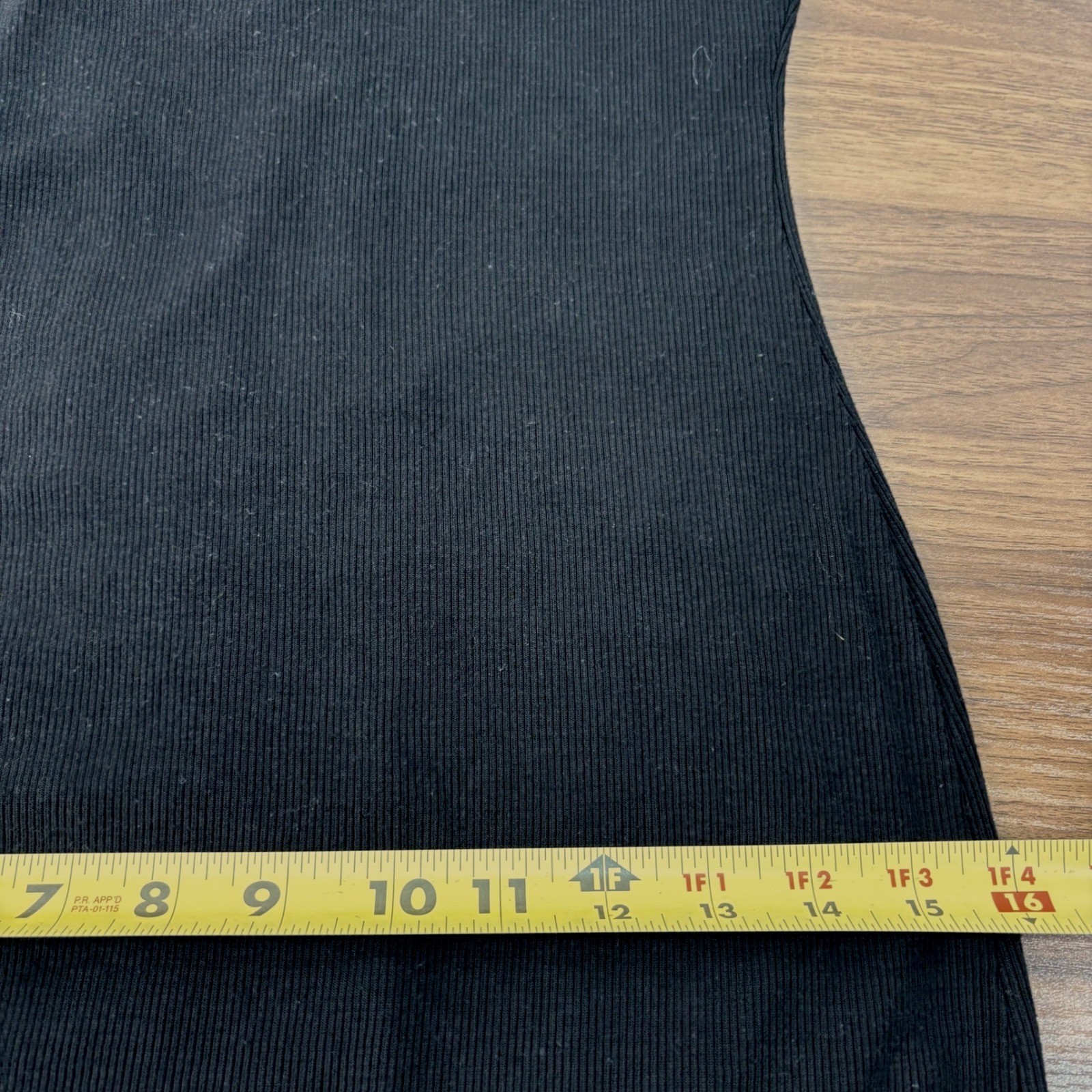 Quince Black Ribbed Minimalist Tencel Lyocell Long Sleeve Midi Bodycon Dress XS