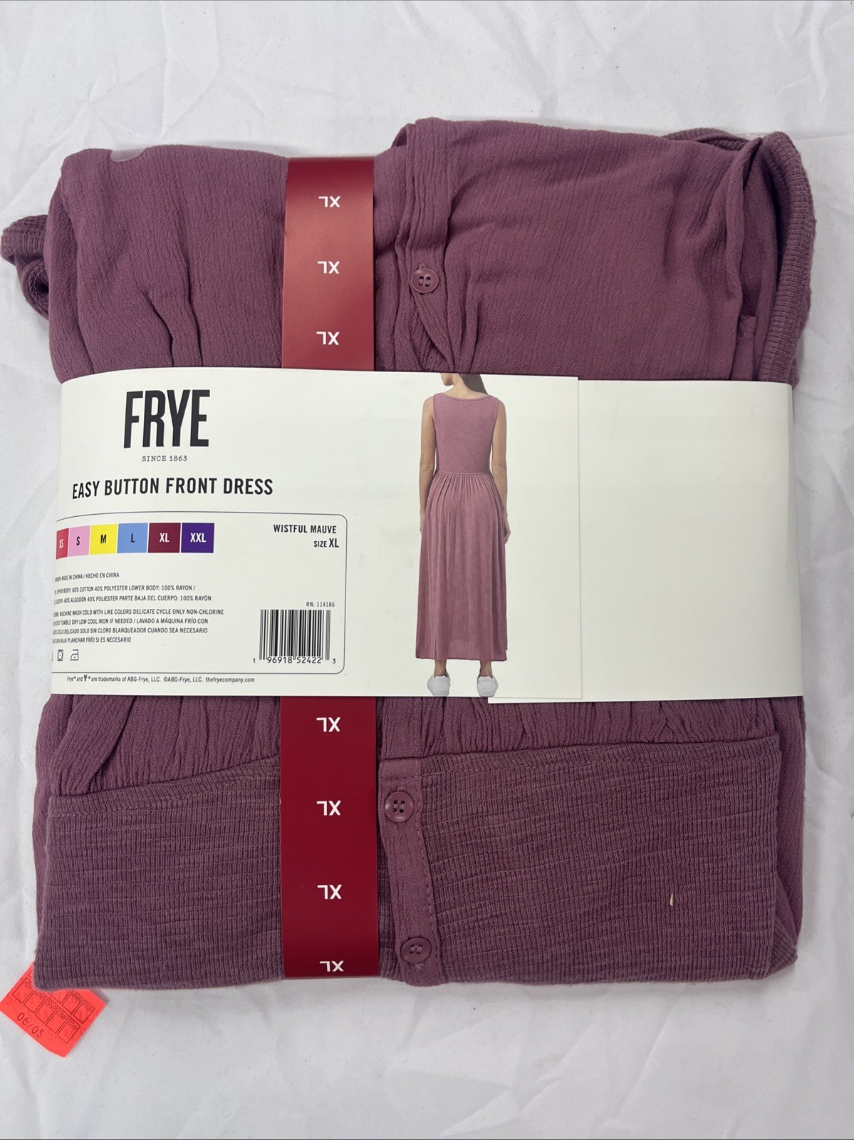 Frye Women’s Easy Button Front Side Pockets & Comfy Fit Dress Wistful Mauve XL