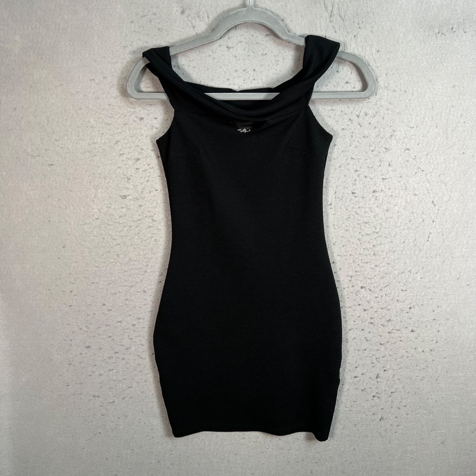 Miss Selfridge Black Off-Shoulder Bodycon Dress Womens Size 2