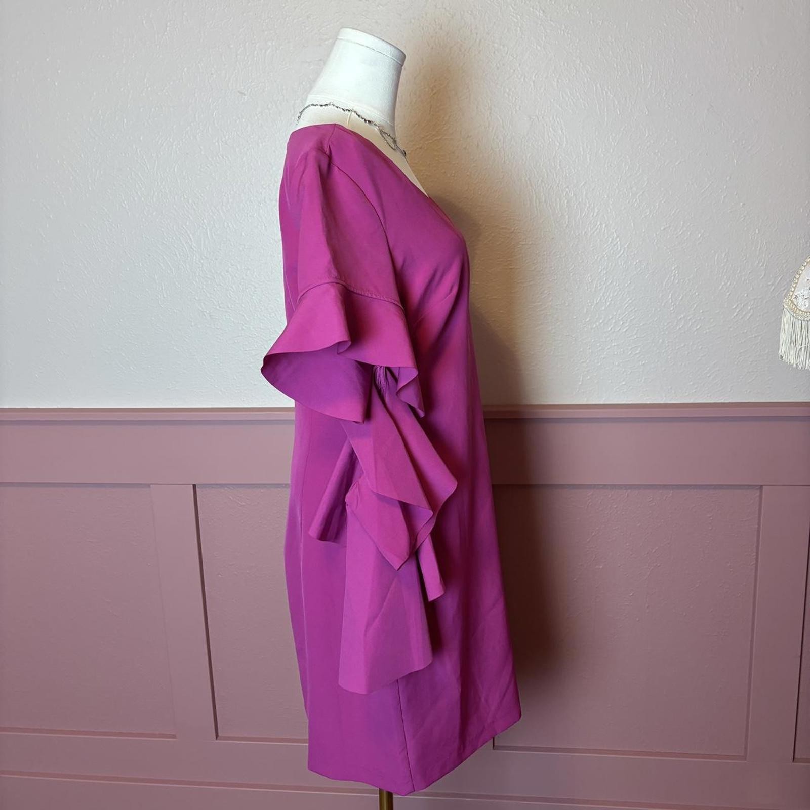 babydoll coquette barbie ruffle cocktail dress Badgley Mischka nwt Belle pink 10