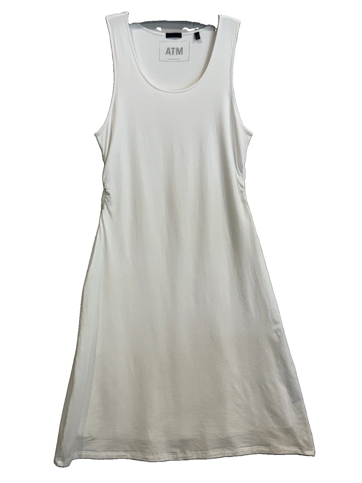 ATM Anthony Thomas Melillo Ruched Tank Dress Double Layer Stretch Modal Blend XL
