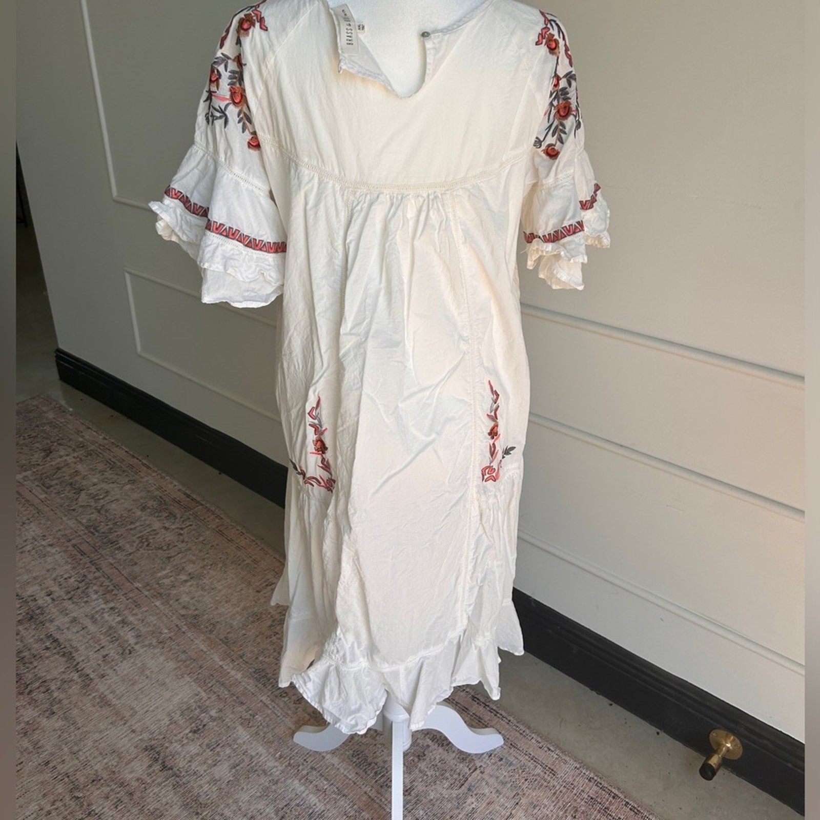 Brass & Roe embroidered white dress Bohme bohemian