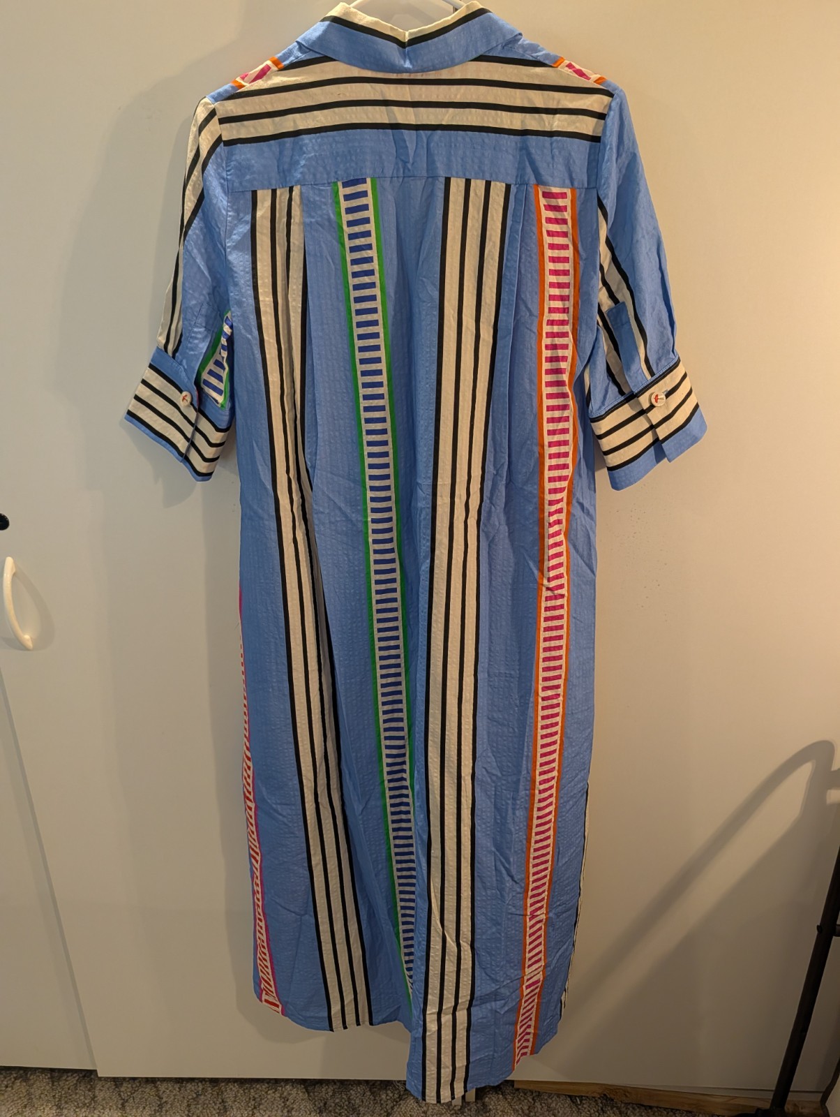 Vilagallo Izzy Raya Seersucker Striped Dress Woman’s Size 36(4) NWT