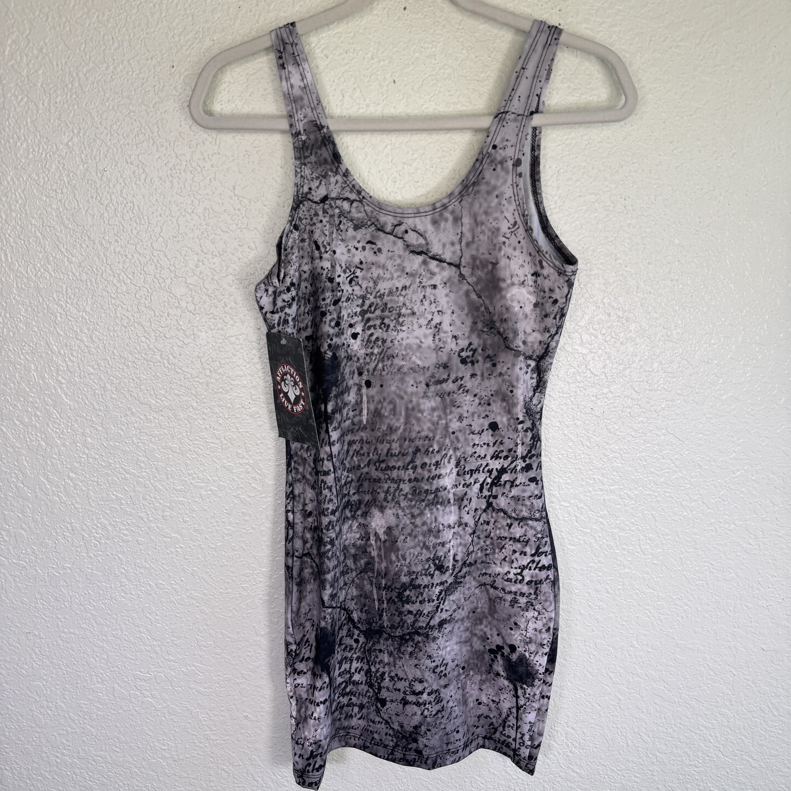 Affliction Dress Womens Medium Praying Woman Mourning Graphic Tankdress Goth Emo