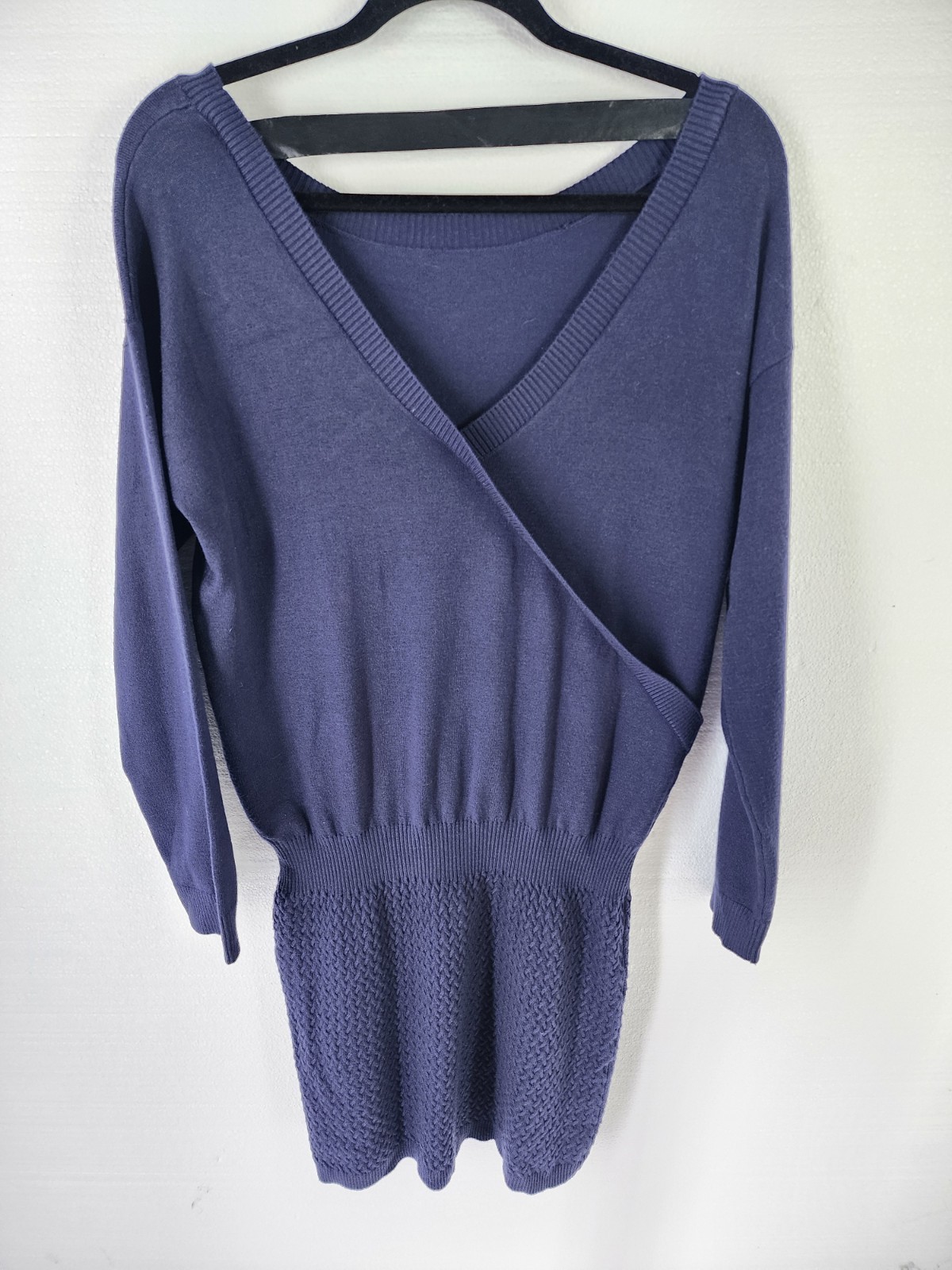 Laundry by Shelli Segal Womens Medium Navy Blue Sweater Dress Long Sleeve
