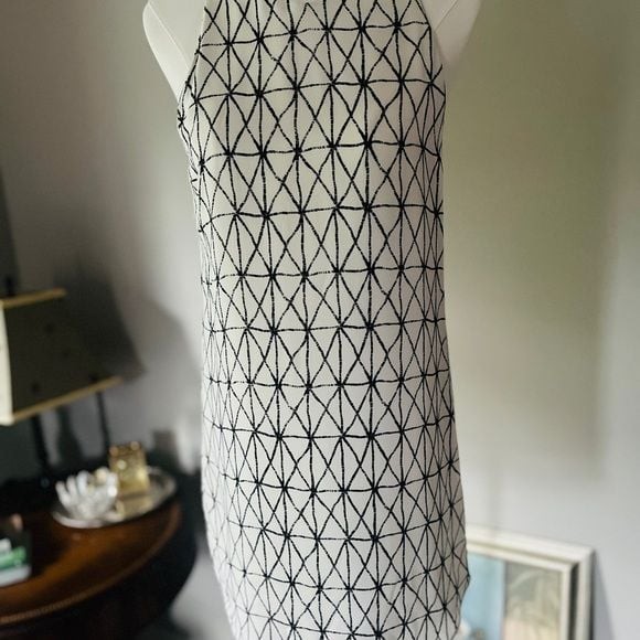 Quiet Luxury A.L.C. Black Ivory Silk Shift Dress Size 6 Fully Lined