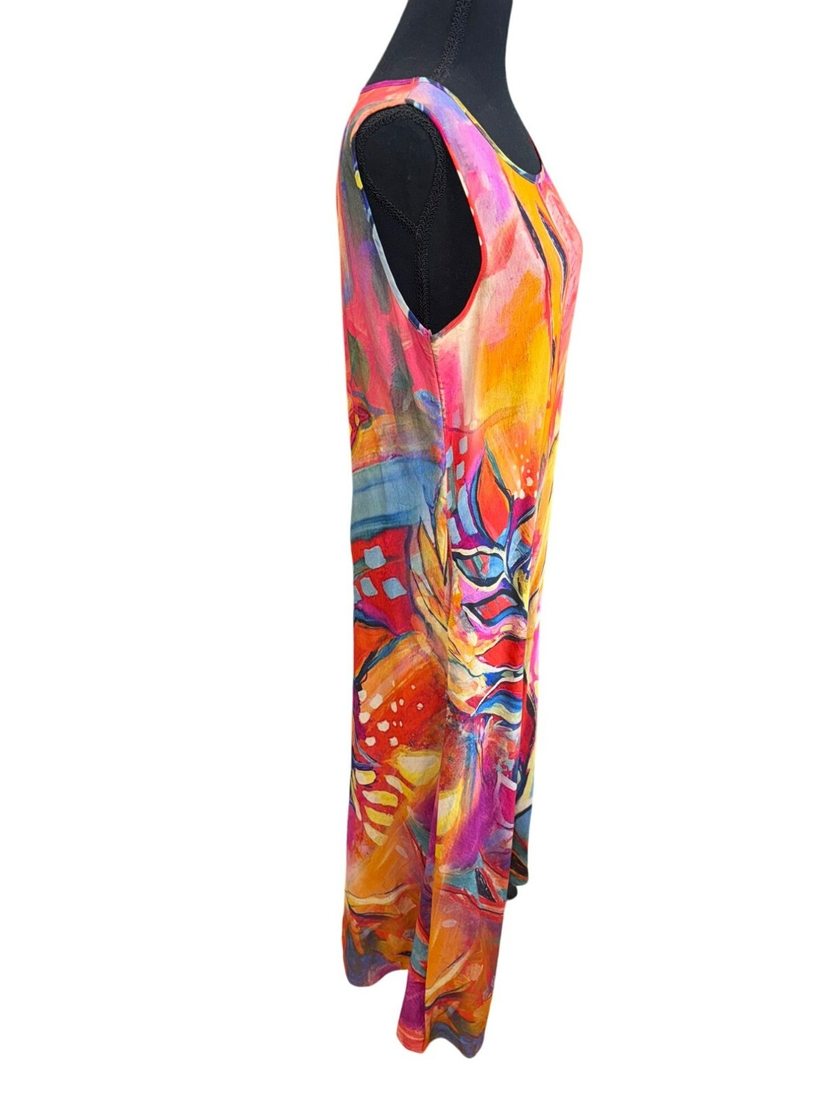 Colorful Abstract Sleeveless Maxi Dress By Radzoli Artsy Retro Pockets Boho