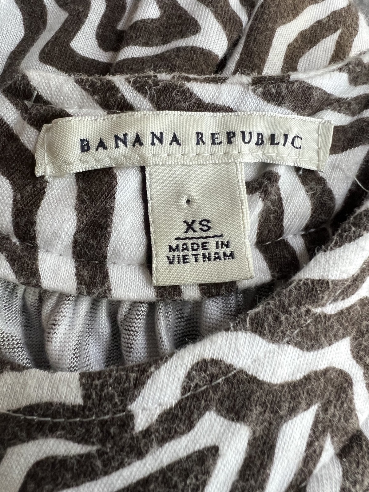 Banana Republic Maxie Sleeves Brown & White Dress Size XS