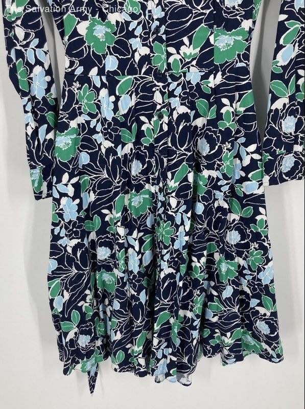 Charter Club Womens Multicolor Floral Long Sleeve Knee Length Shirt Dress Sz PS