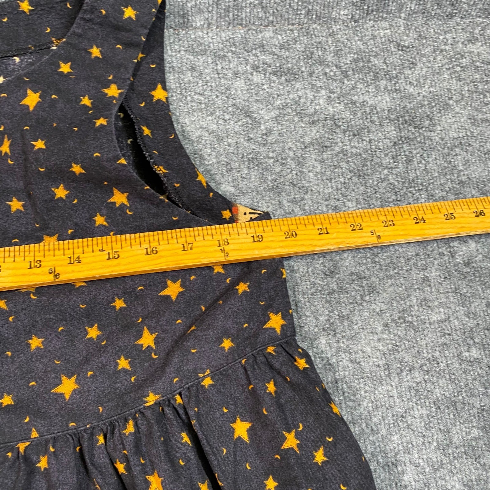 Halloween Witch Star Moon Button Front Jumper Dress Black Orange Midi XL