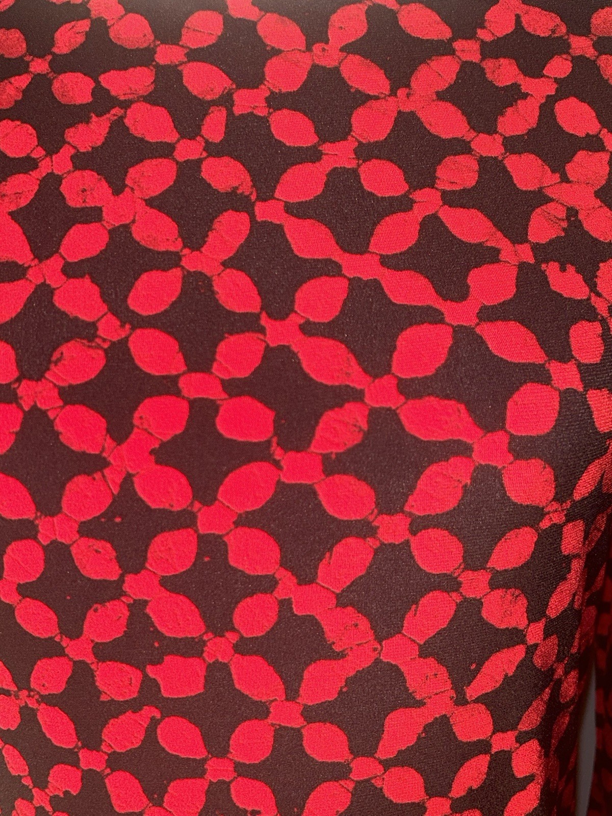 Michael Kors printed red blaze boat neck Shift Dress Sheath Long Sleeve Small