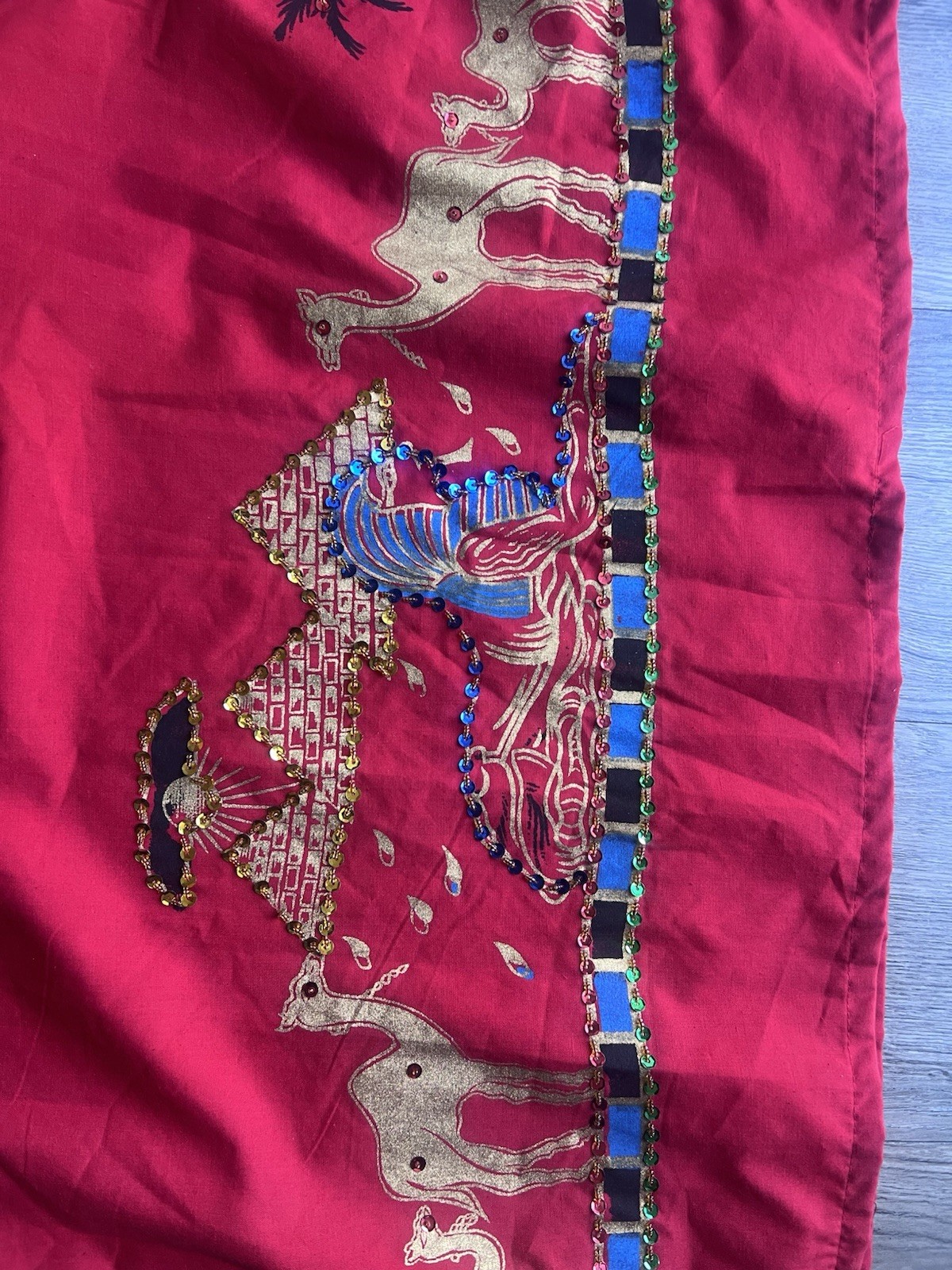 Handmade 100% Cotton Egyptian Beaded Sequins Galabiya Kaftan Souvenir