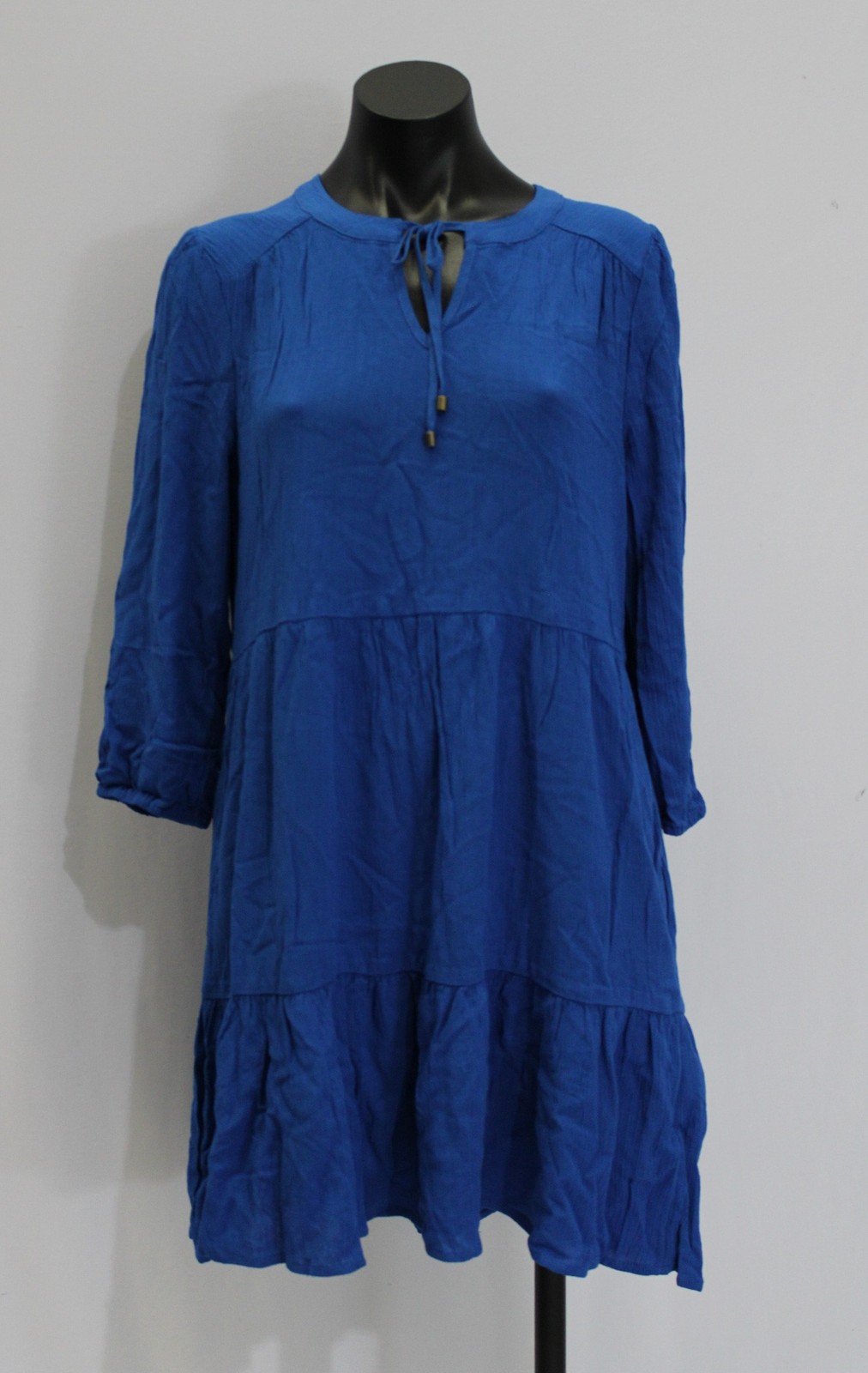 Market & Spruce Women’s Cassi Ruffle Neck Tiered Shift Dress CL8 Blue Medium