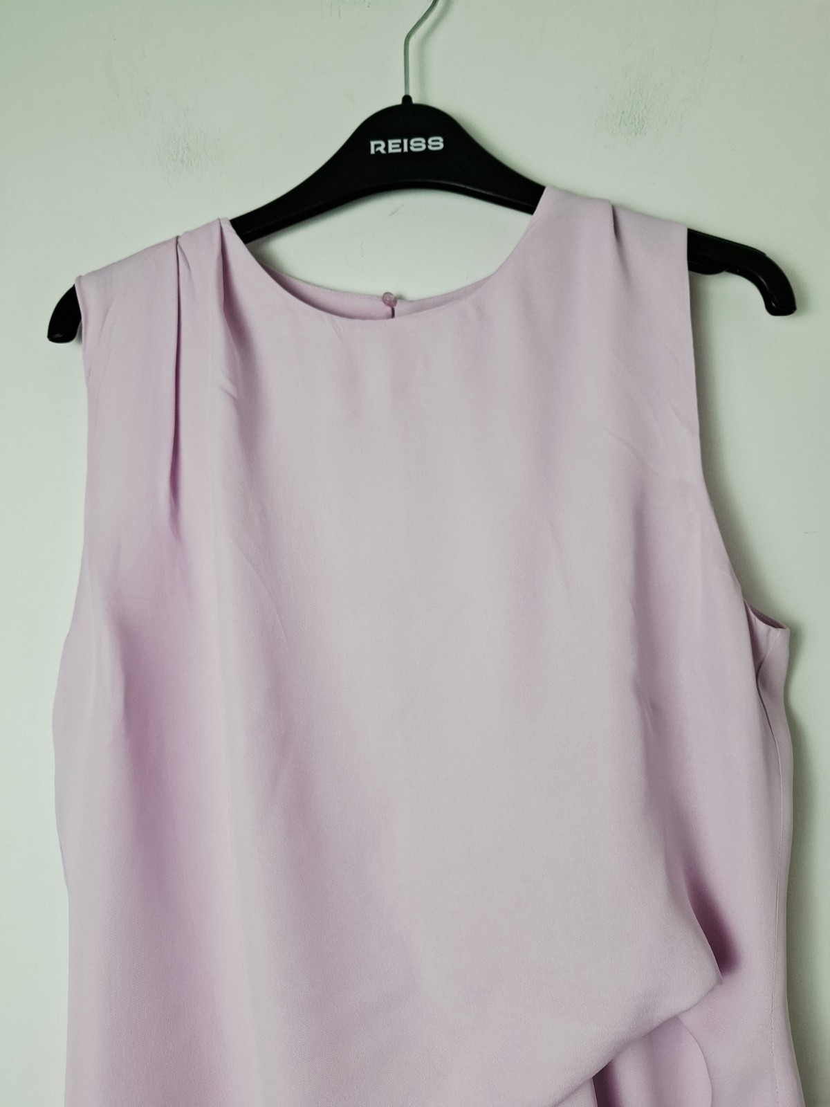 Reiss Elina Draped Tuck Mini Dress, Pale Pink – Size 10