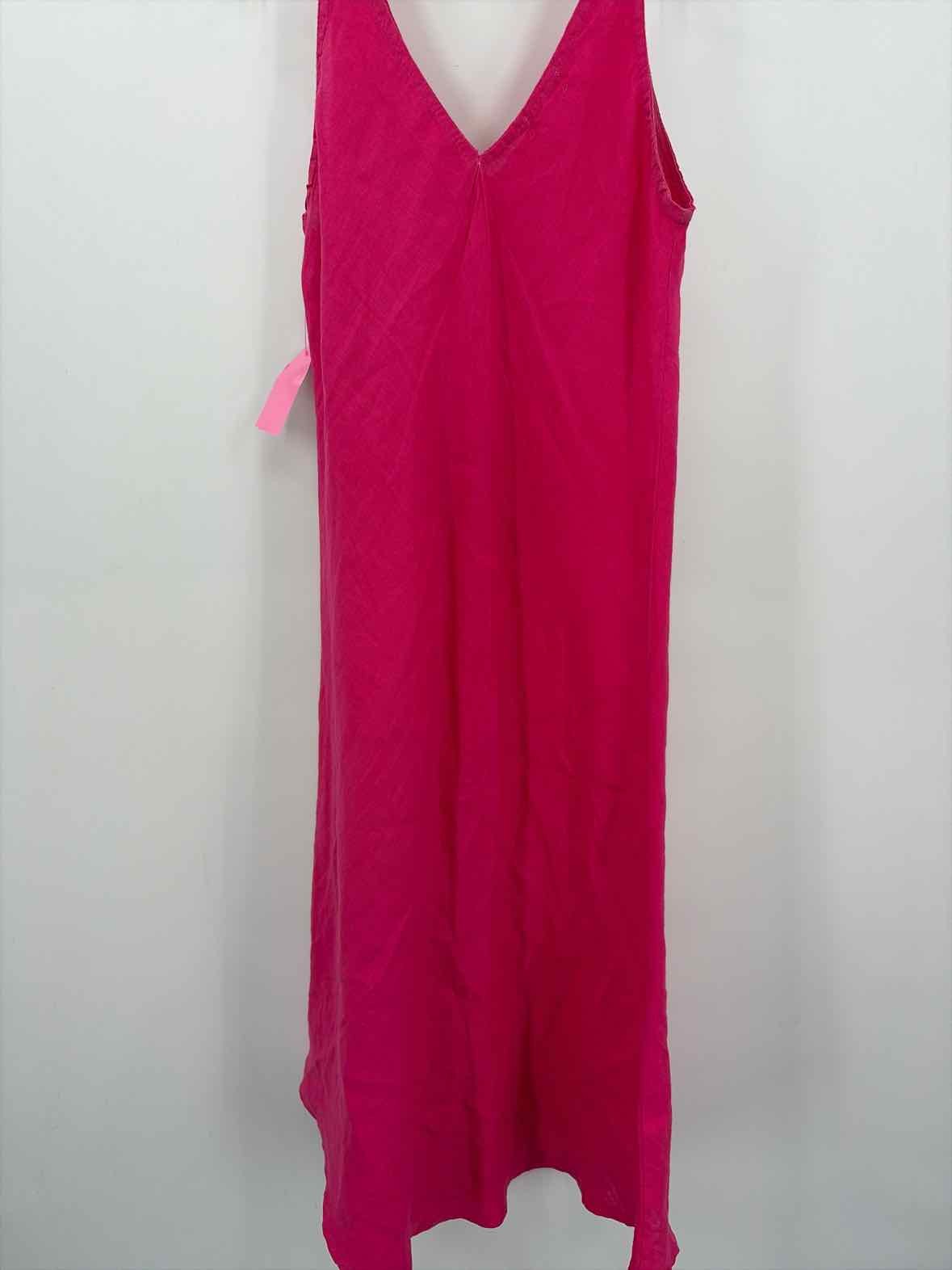 Pre-Owned JS Millenium Pink Size Small Linen Midi Sleeveless Dress