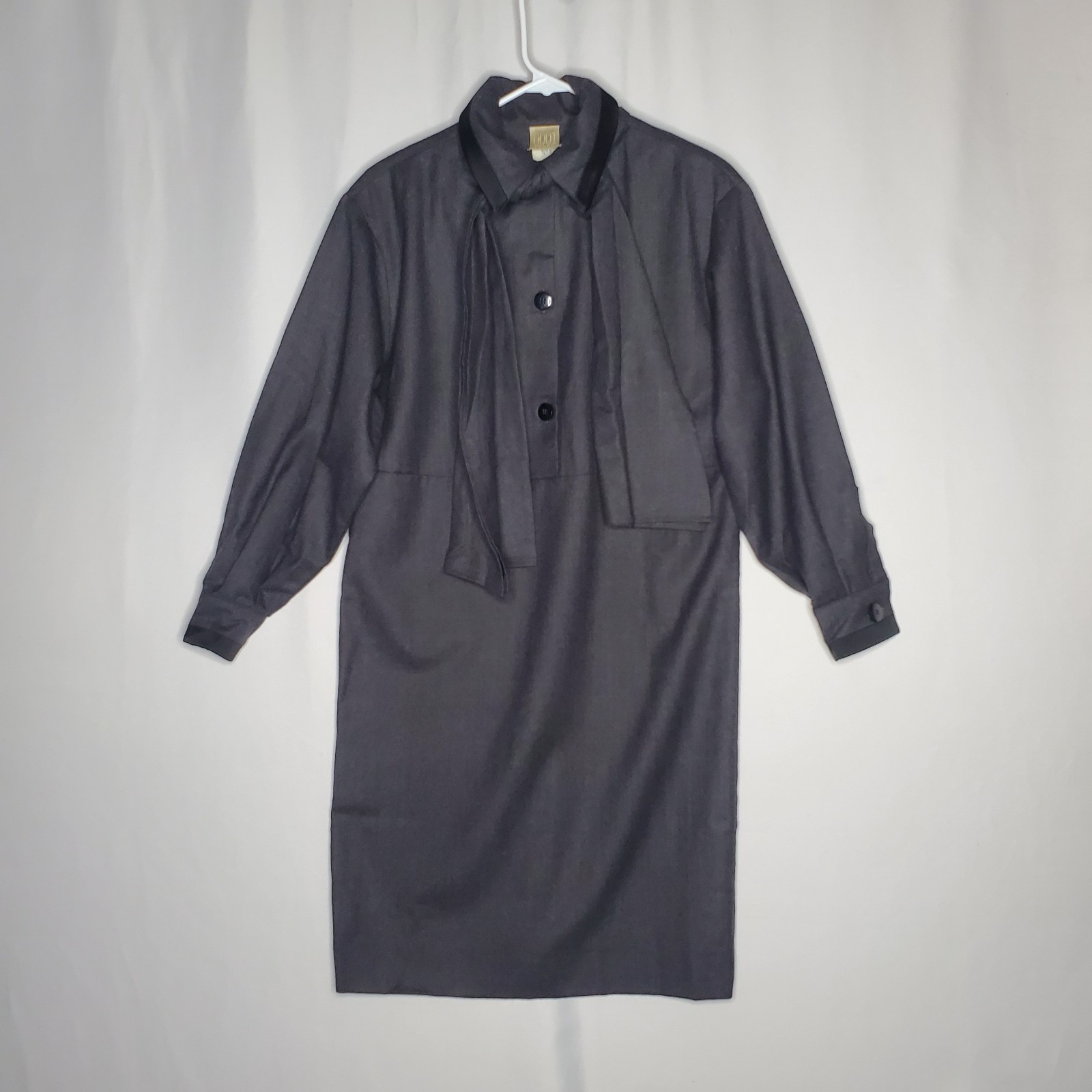 Gianfranco Ferre Studio 0001 Wool Dress 10 Bow Collar Designer Old Money Classic