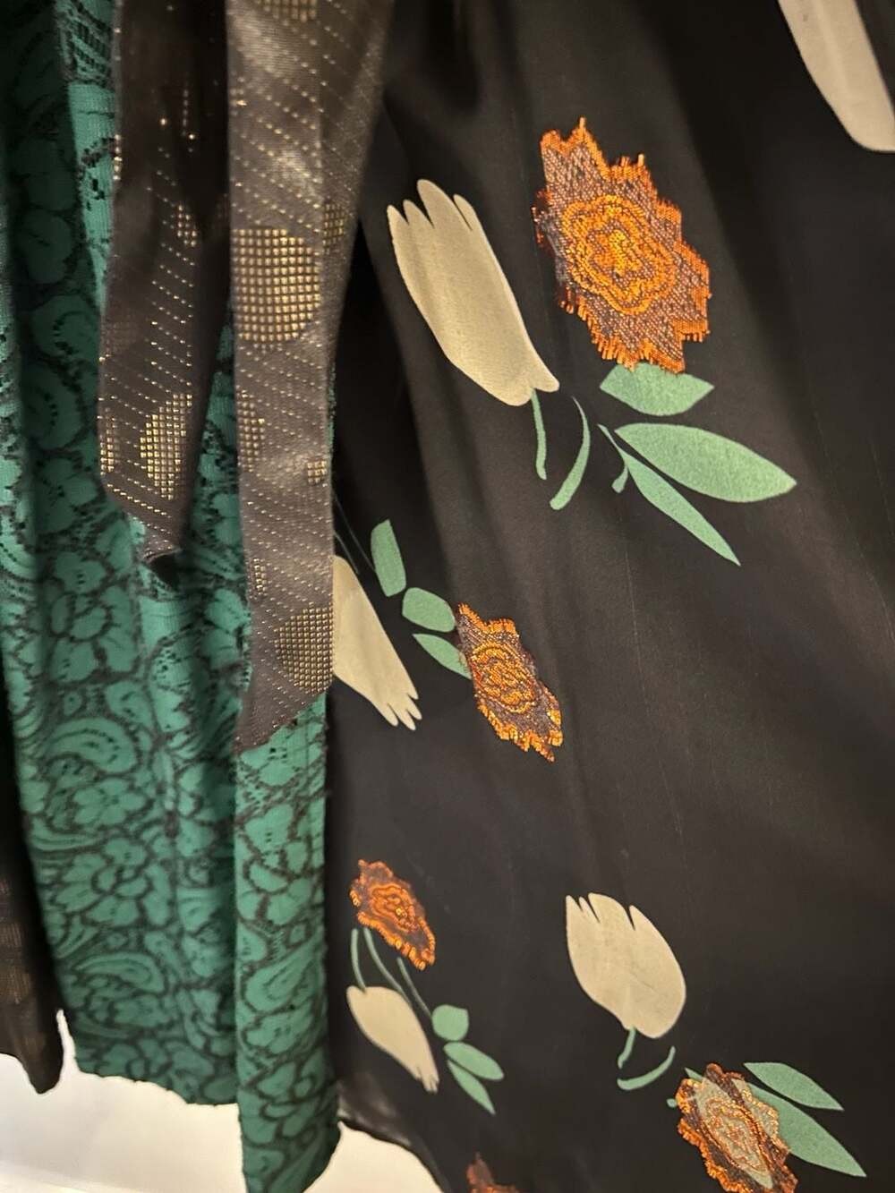 Moulinette Soeurs Anthropologie Ciao Bella Mixed Media Floral Lace Wrap Dress