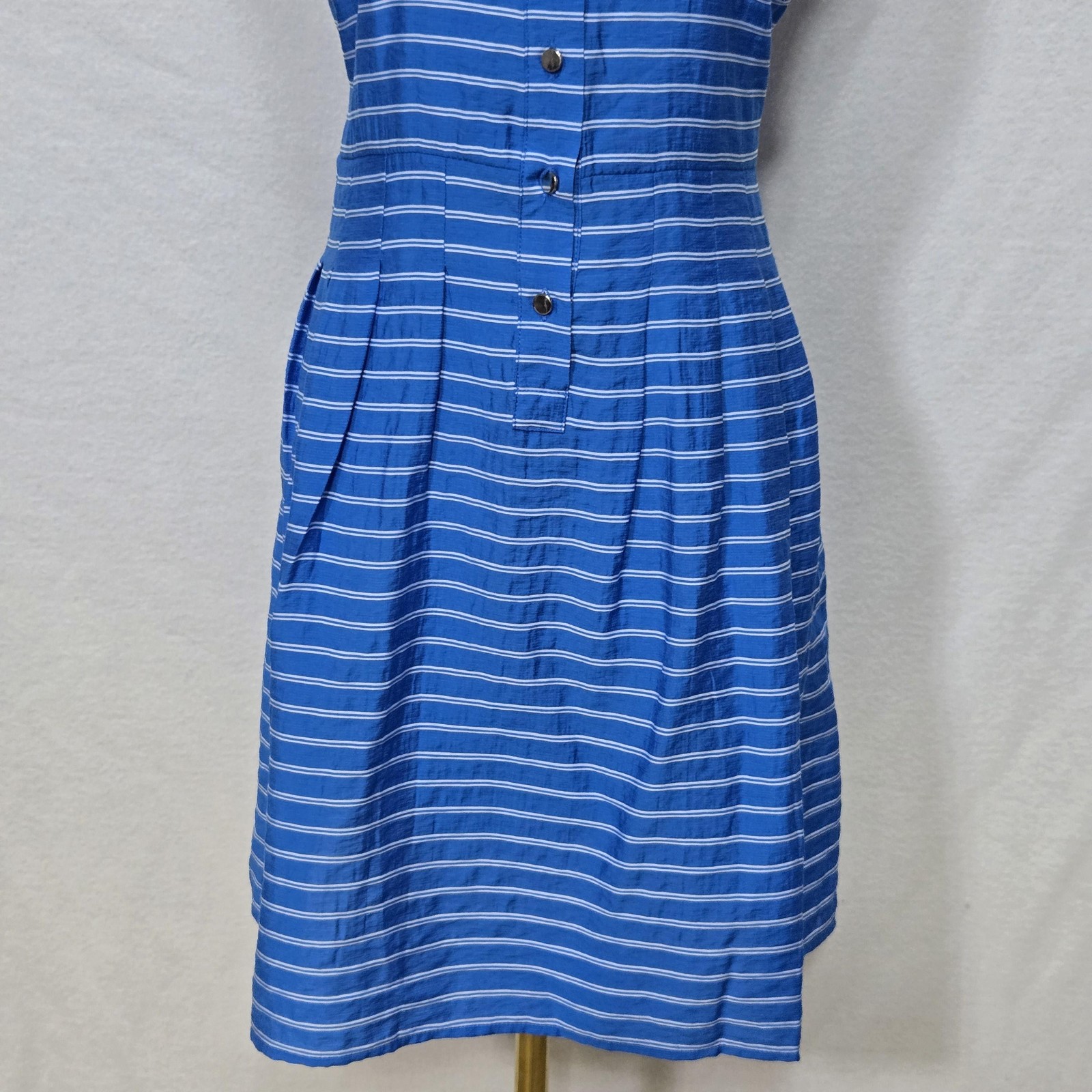 Covington Dress Womens 6 Striped Sleeveless Shirt Pocket Casual Summer Sundress