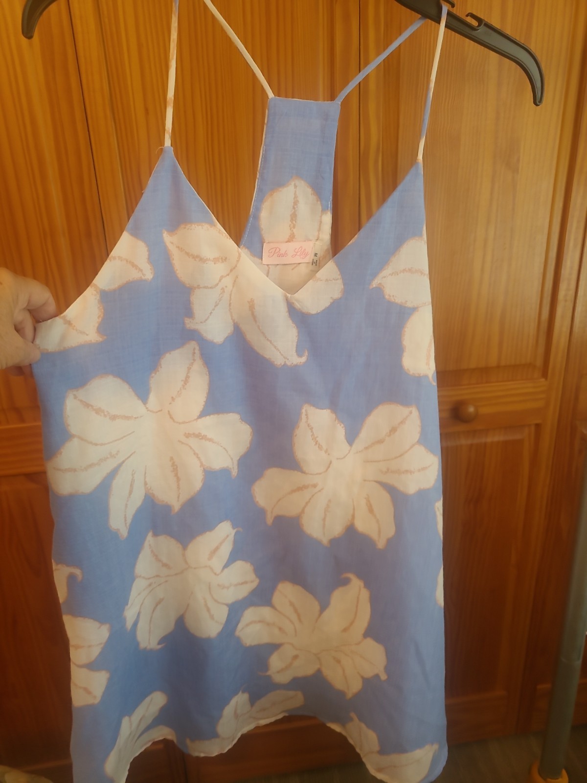 Pink Lily Multicolor Hibiscus Floral Spaghetti Strap Dress Medium