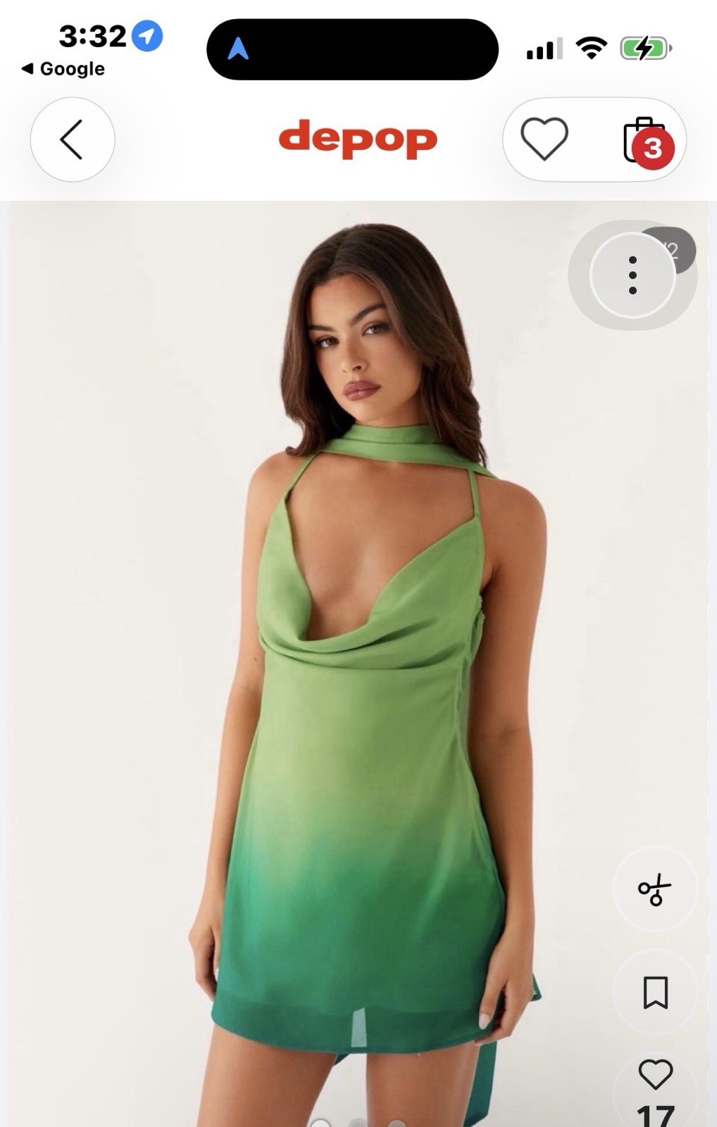 PEPPERMAYO Dress XXS 0 Womens NWT Parma Mini Dress Gradient Ombré Green