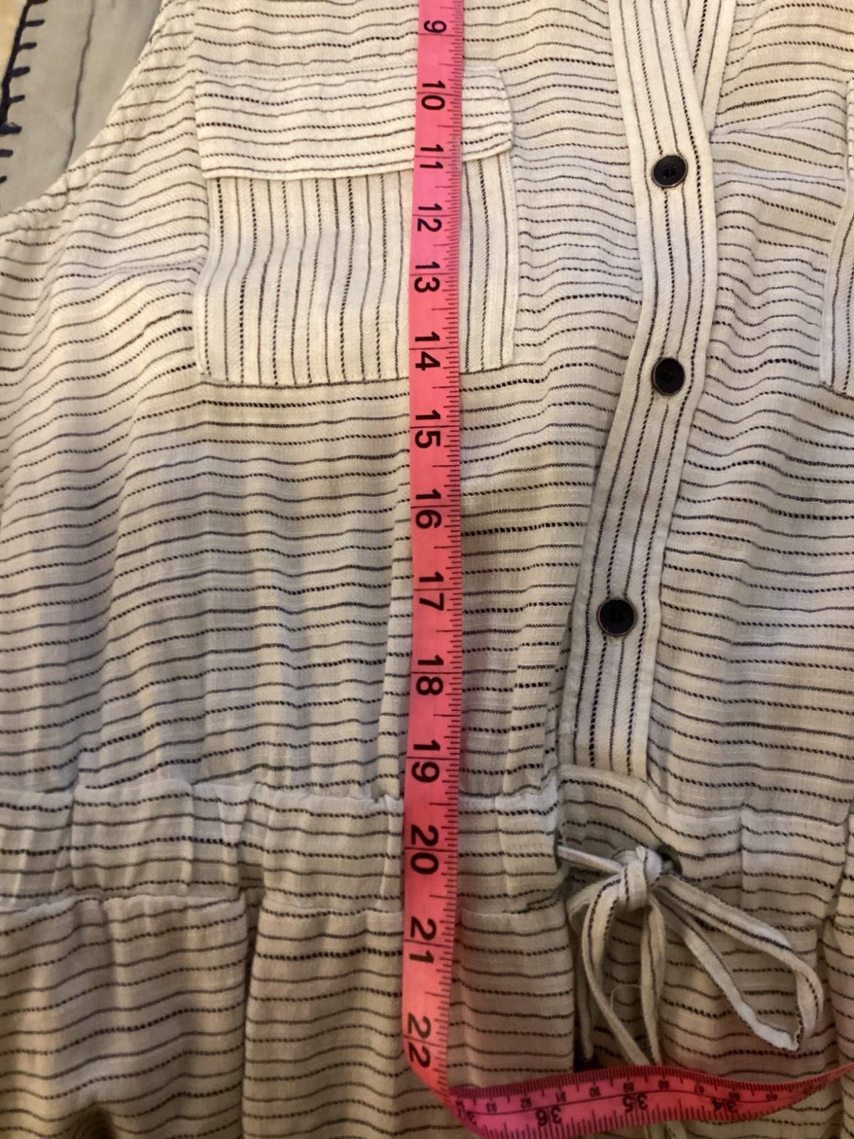 Splendid Size XL Dress Linen Like Sleeveless Pockets Natural – Striped NWT