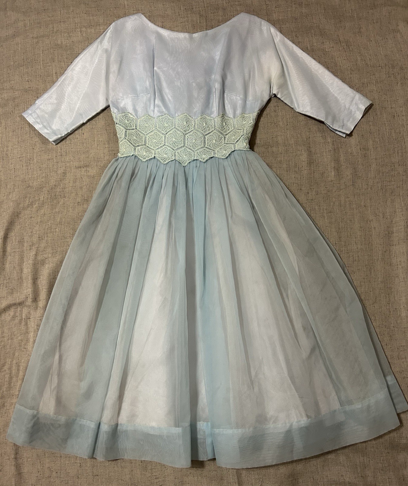 Dreamy 50s Vintage Blue Dress Small Union Made Fairycore Alice in Wonderland